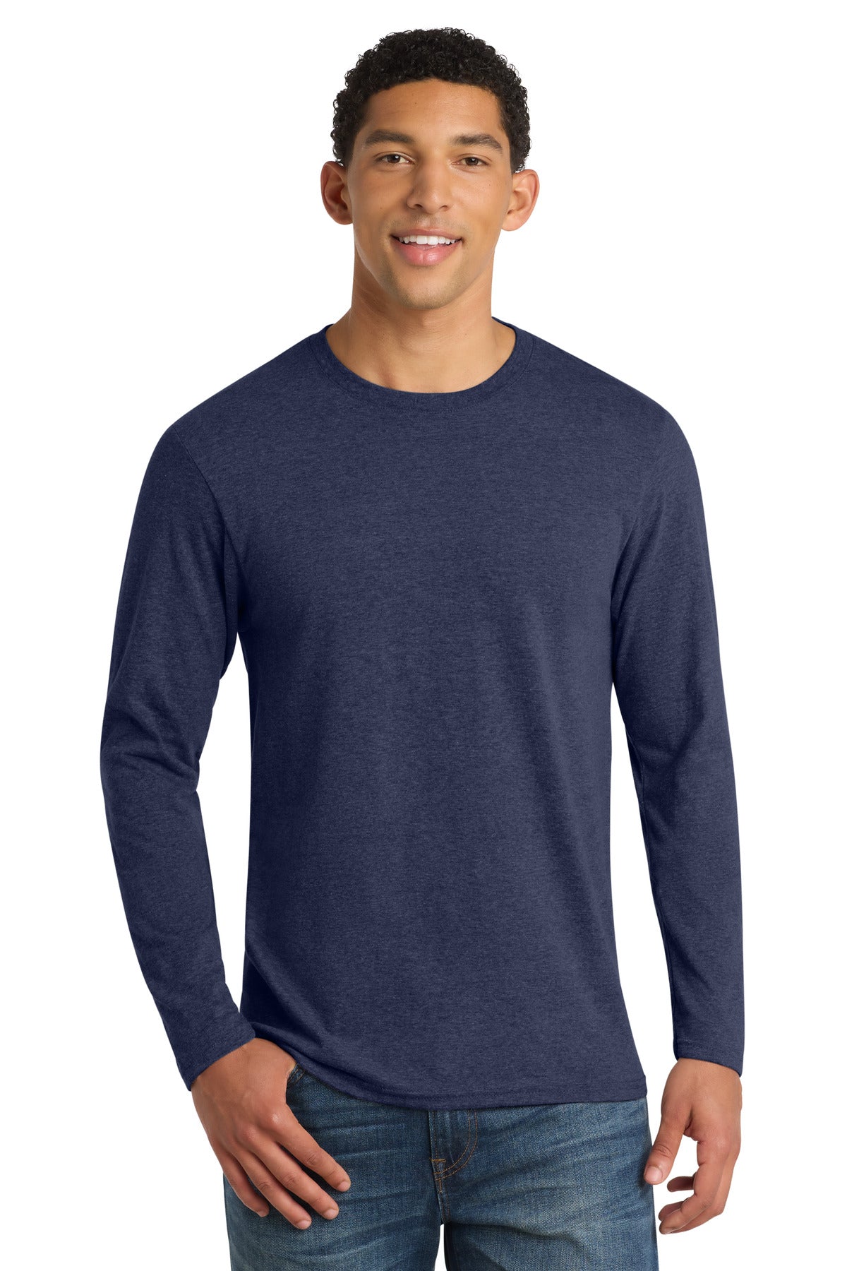 Custom Embroidery or DTF Print - Port & Co ®  Long Sleeve Fan Favorite  ™  Blend Tee. PC455LS