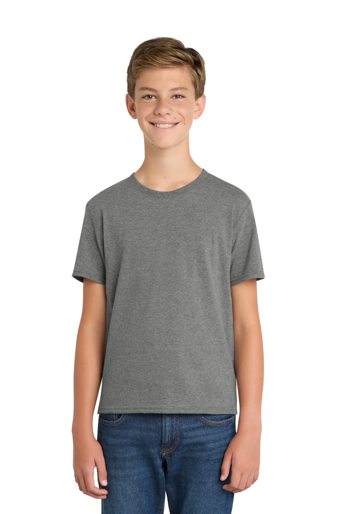 Custom Embroidery or DTF Print - Port & Co ®  Youth Fan Favorite  ™  Blend Tee. PC455Y