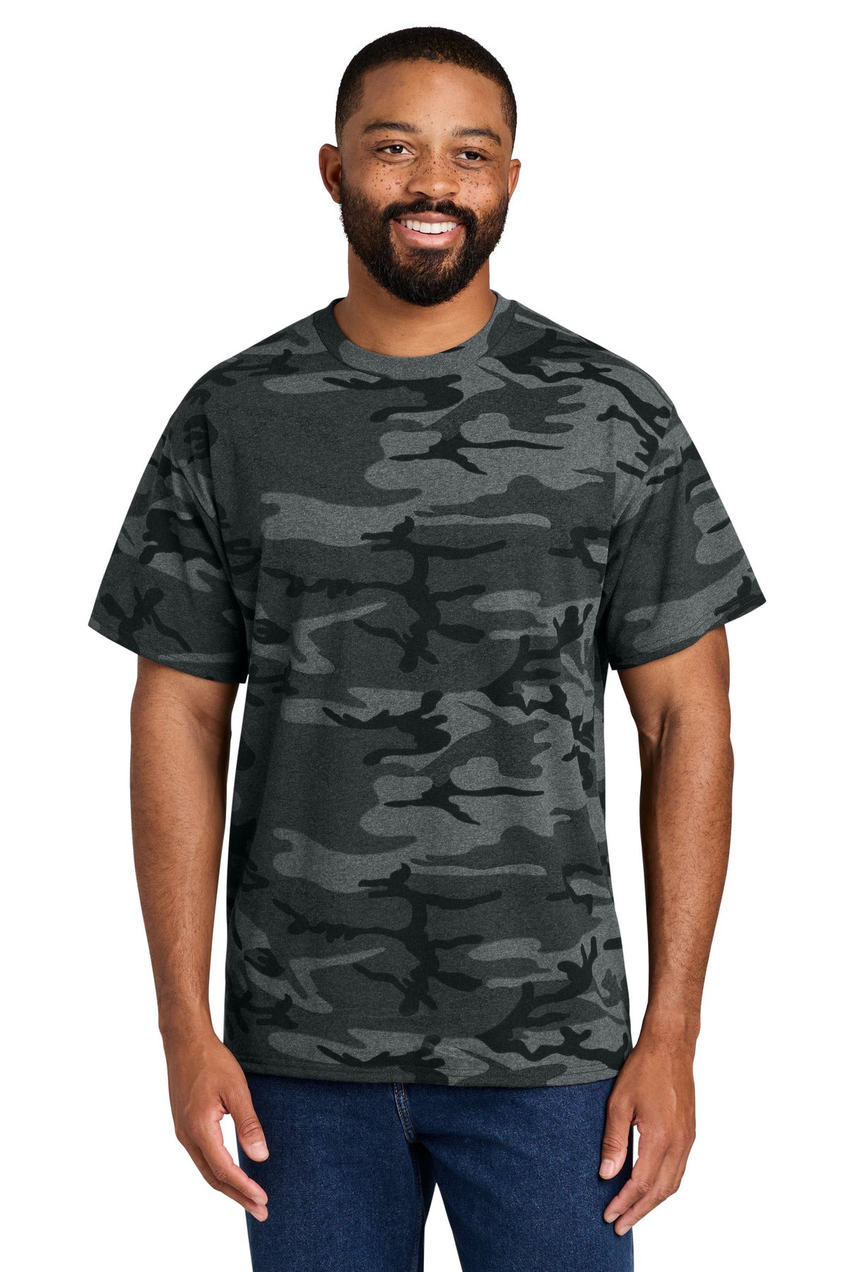 Custom Embroidery or DTF Print - Port & Co ®  Core Cotton Camo Tee.  PC54C