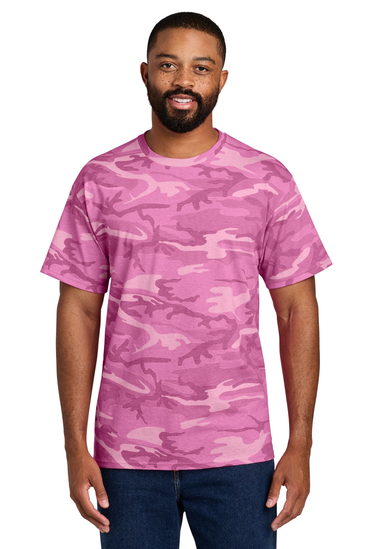Custom Embroidery or DTF Print - Port & Co ®  Core Cotton Camo Tee.  PC54C