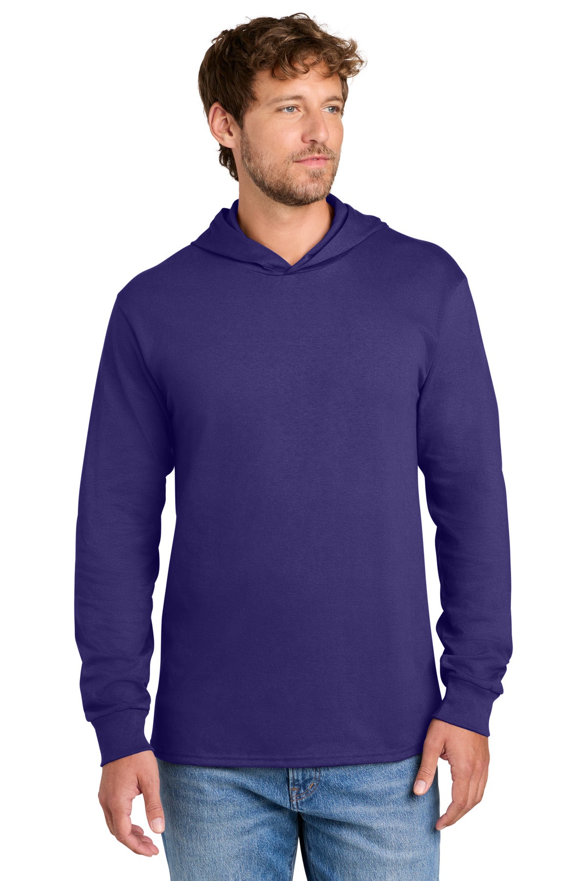 Custom Embroidery or DTF Print - Port & Co ®  Core Cotton Pullover Hooded Tee PC54H