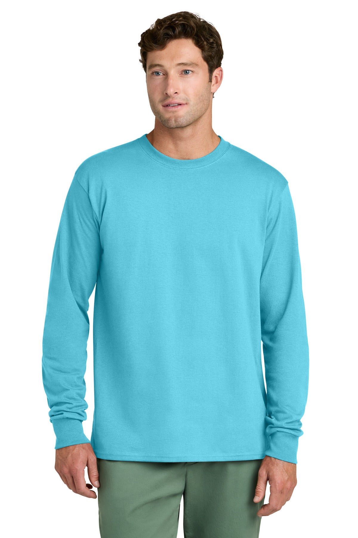 Custom Embroidery or DTF Print - Port & Co ®  Long Sleeve Core Cotton Tee. PC54LS