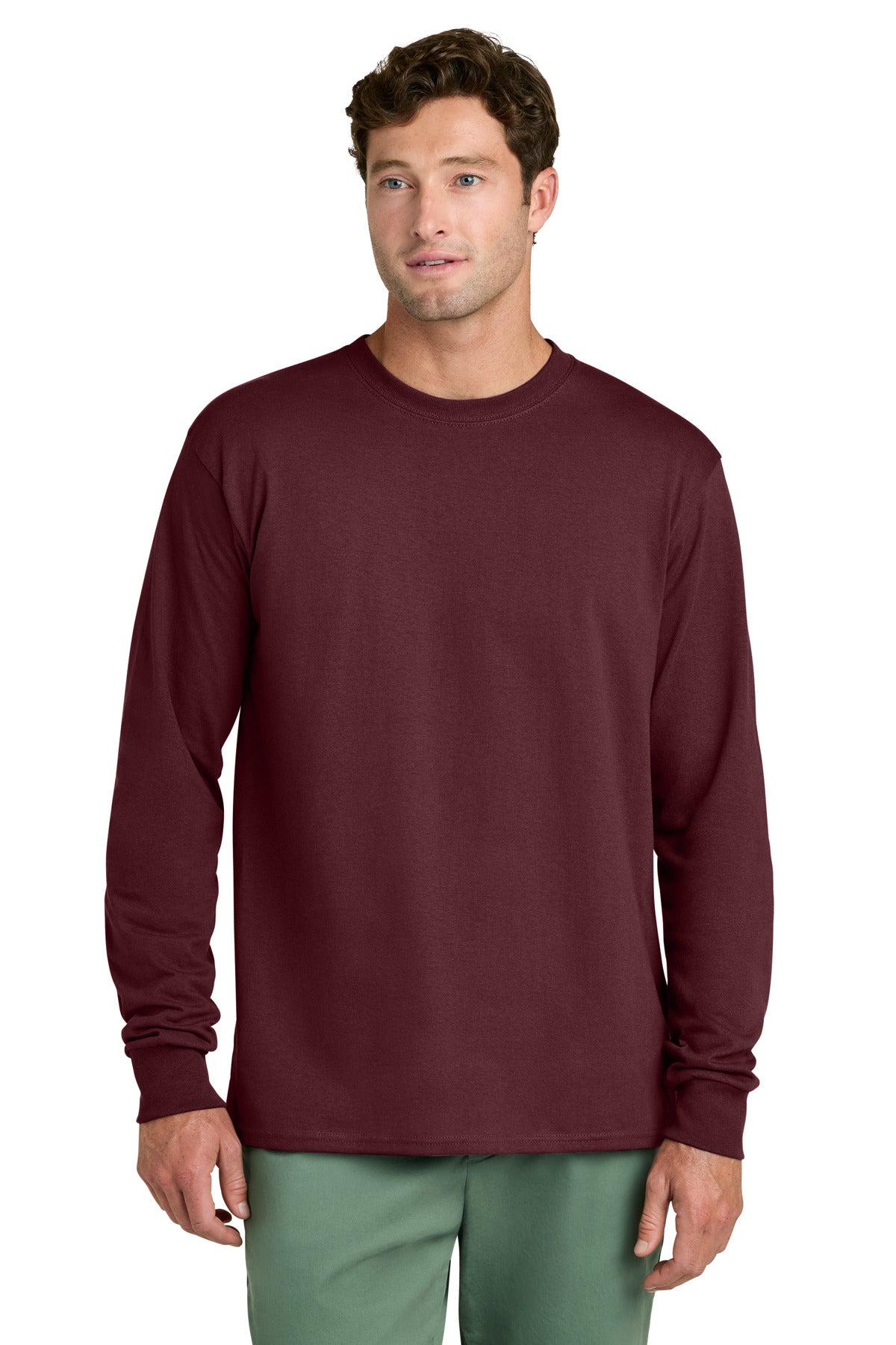 Custom Embroidery or DTF Print - Port & Co ®  Long Sleeve Core Cotton Tee. PC54LS