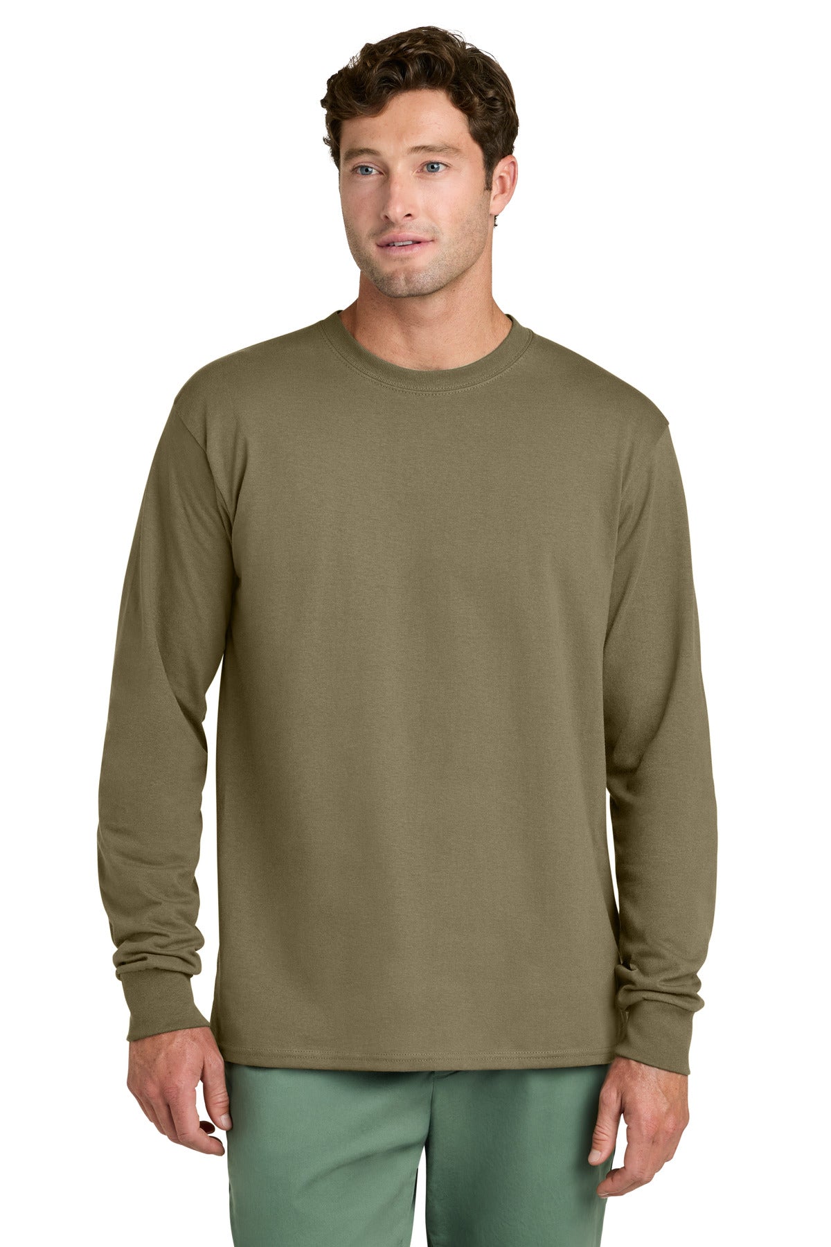 Custom Embroidery or DTF Print - Port & Co ®  Long Sleeve Core Cotton Tee. PC54LS