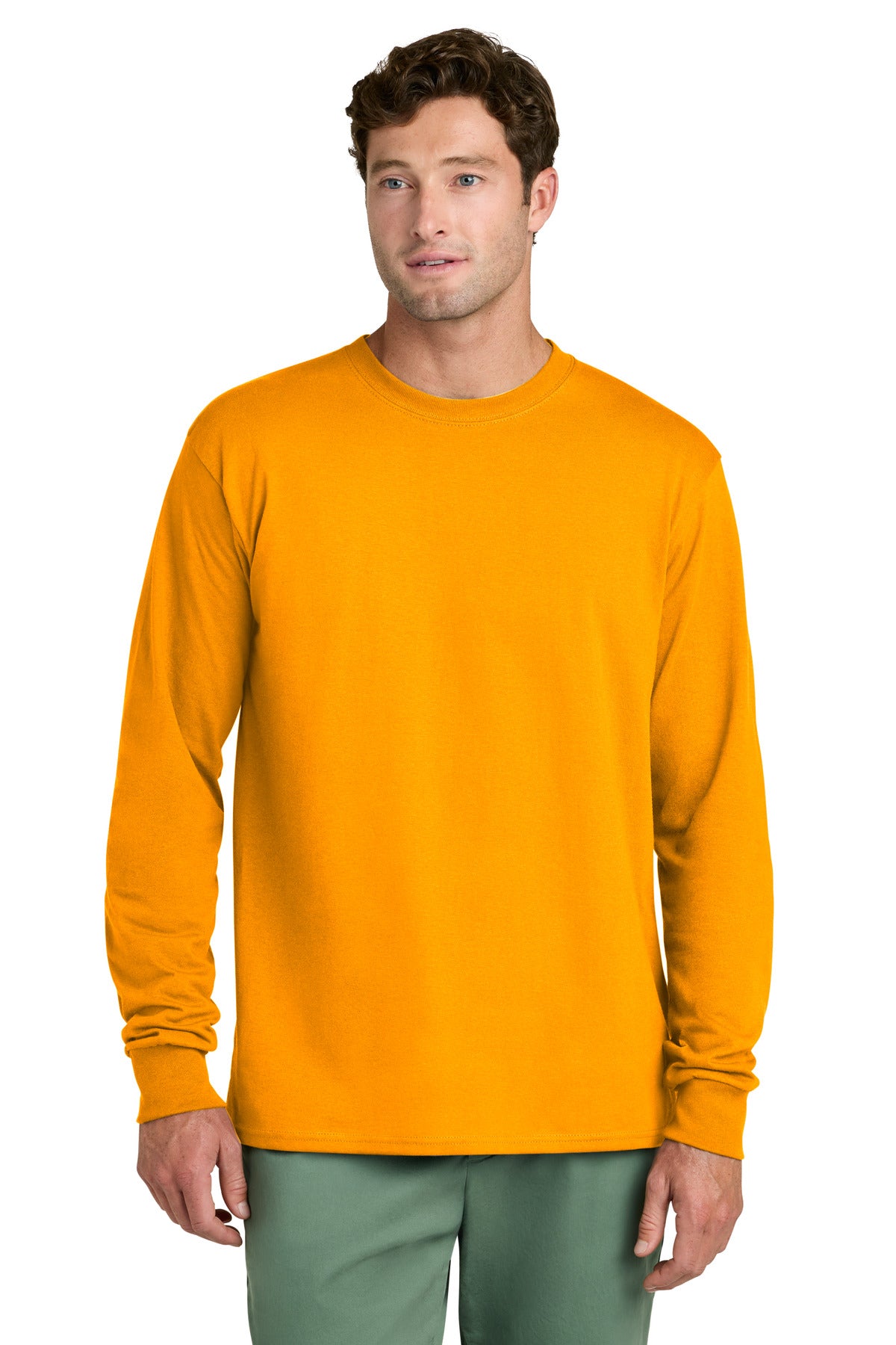 Custom Embroidery or DTF Print - Port & Co ®  Long Sleeve Core Cotton Tee. PC54LS