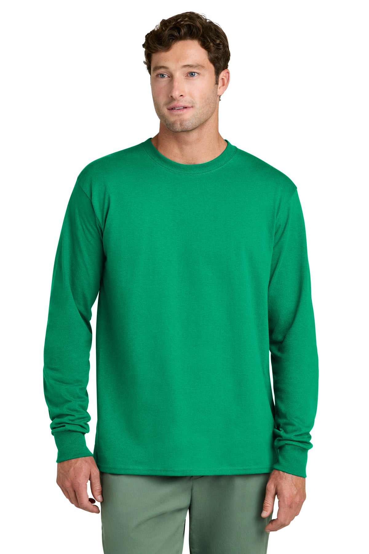 Custom Embroidery or DTF Print - Port & Co ™  Long Sleeve Core Cotton Tee. PC54LS