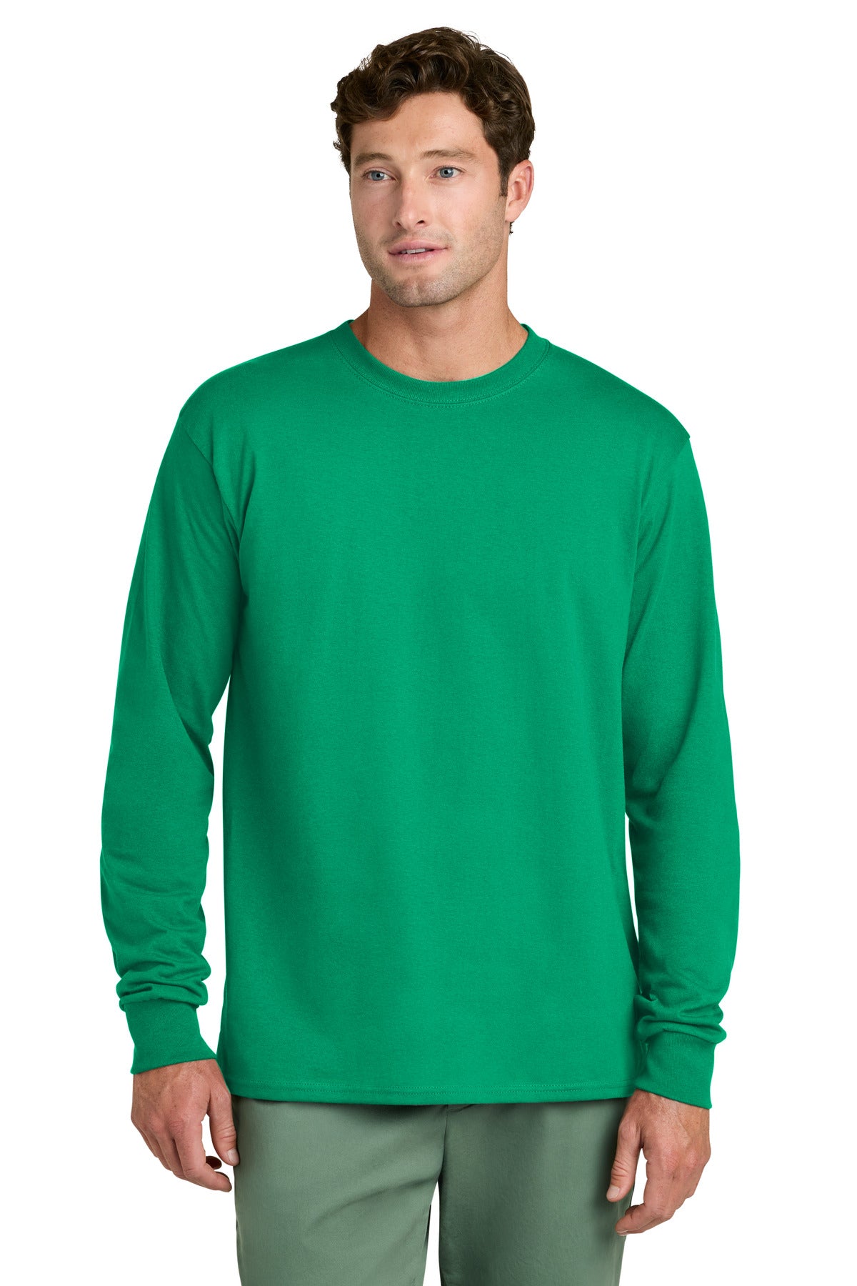 Custom Embroidery or DTF Print - Port & Co ®  Long Sleeve Core Cotton Tee. PC54LS