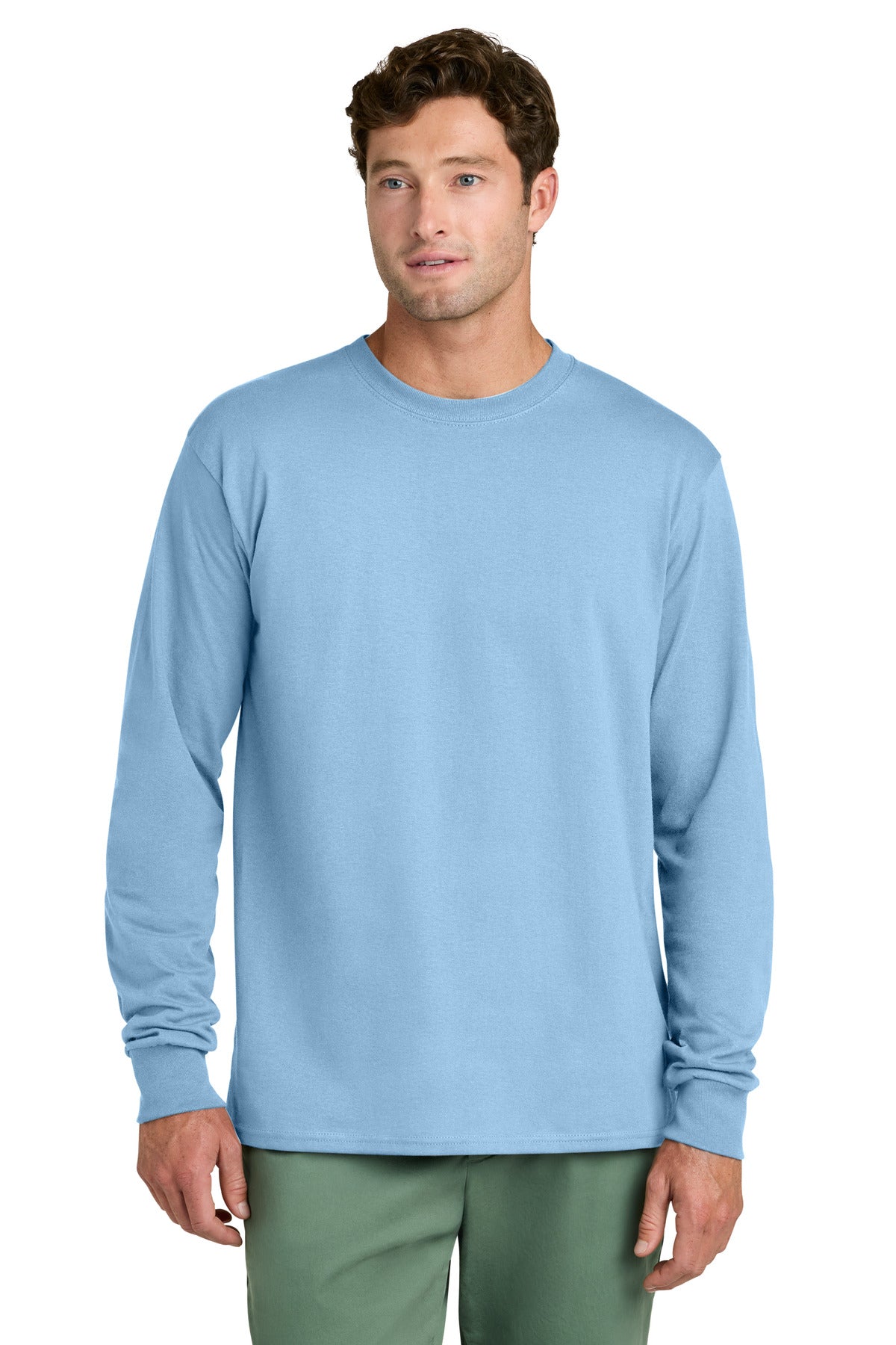 Custom Embroidery or DTF Print - Port & Co ®  Long Sleeve Core Cotton Tee. PC54LS