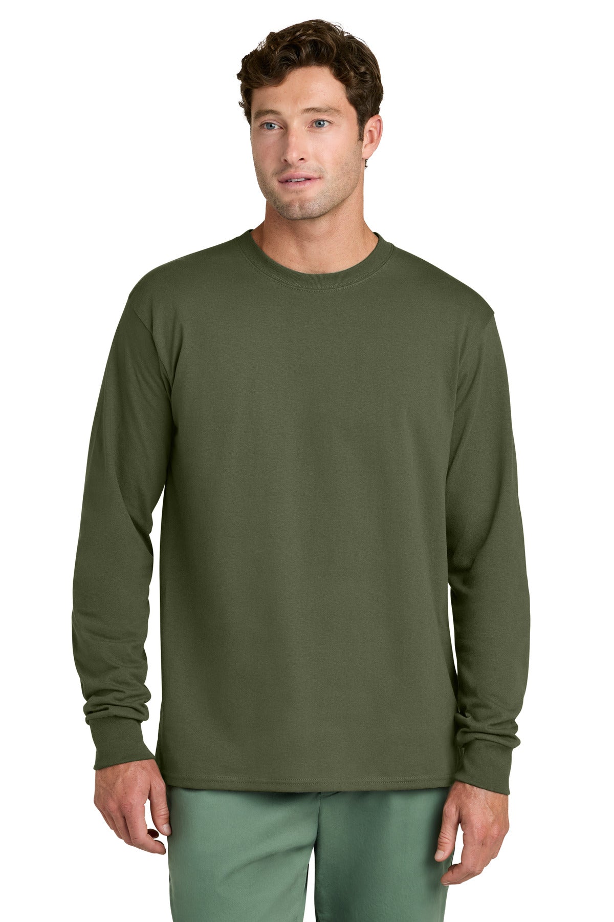 Custom Embroidery or DTF Print - Port & Co ™  Long Sleeve Core Cotton Tee. PC54LS