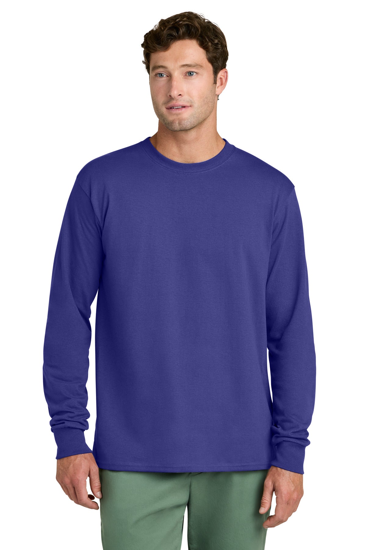 Custom Embroidery or DTF Print - Port & Co ™  Long Sleeve Core Cotton Tee. PC54LS