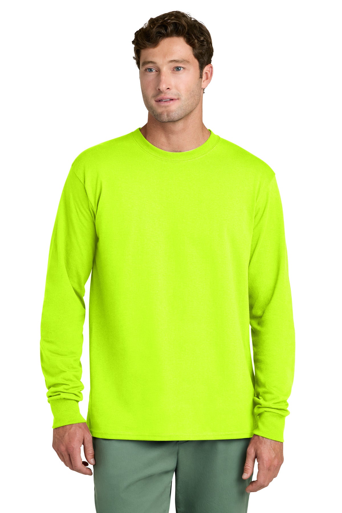 Custom Embroidery or DTF Print - Port & Co ®  Long Sleeve Core Cotton Tee. PC54LS