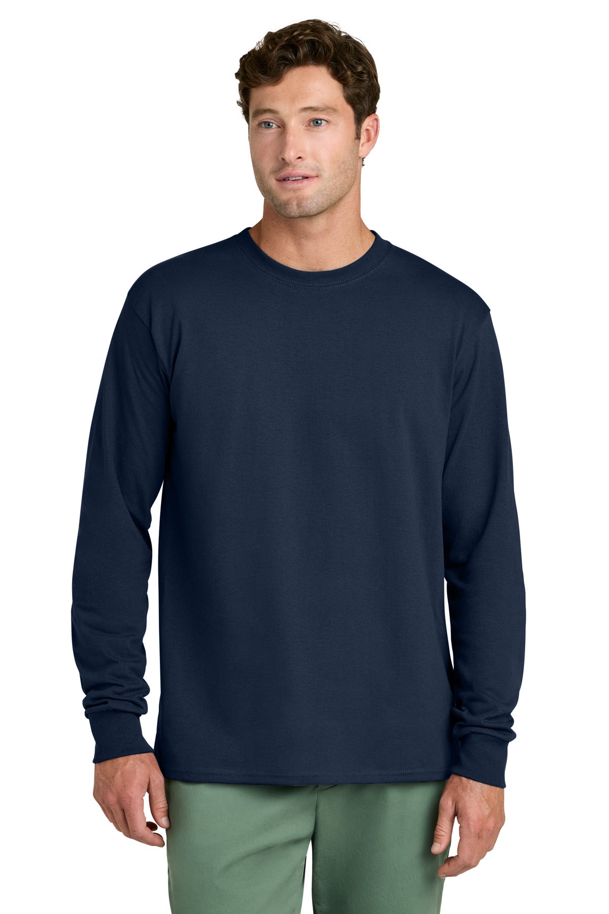 Custom Embroidery or DTF Print - Port & Co ®  Long Sleeve Core Cotton Tee. PC54LS