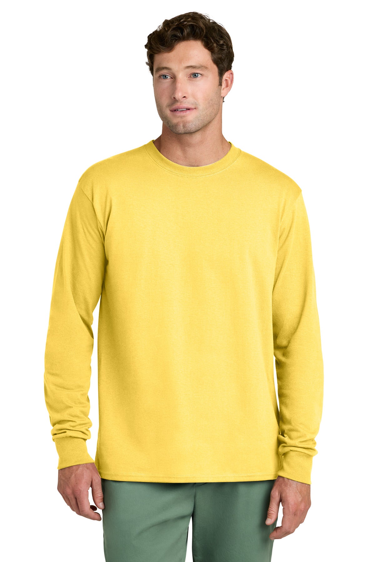 Custom Embroidery or DTF Print - Port & Co ®  Long Sleeve Core Cotton Tee. PC54LS