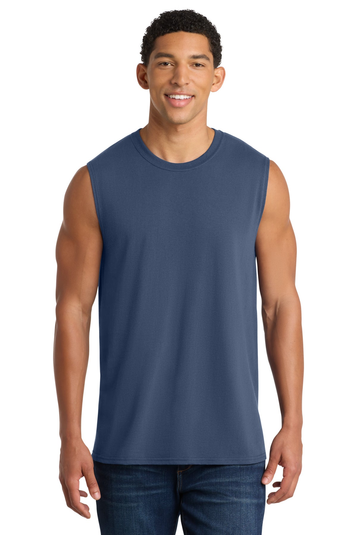 Custom Embroidery or DTF Print - Port & Co ®  Core Cotton Sleeveless Tee. PC54SL