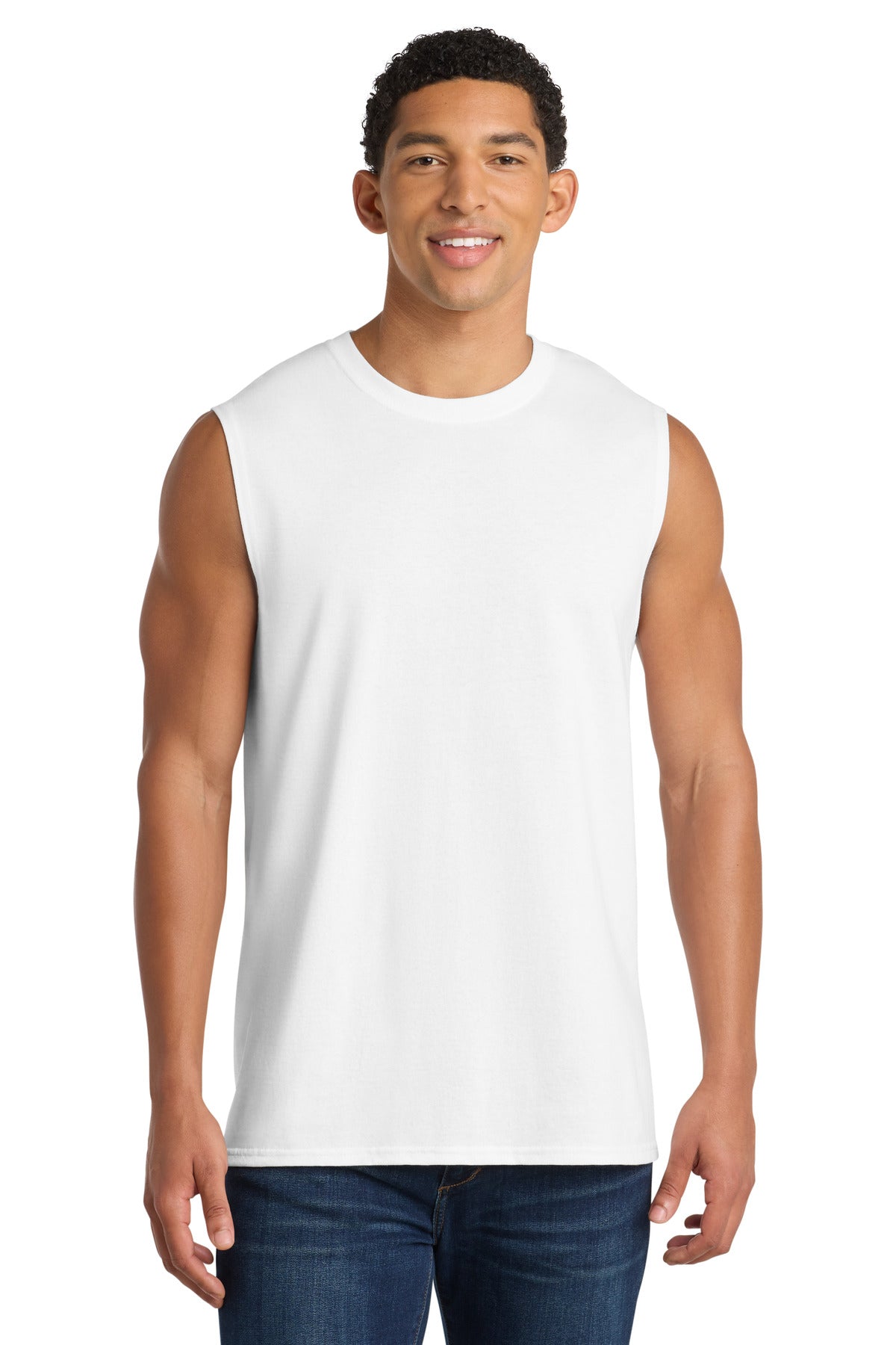 Custom Embroidery or DTF Print - Port & Co ®  Core Cotton Sleeveless Tee. PC54SL