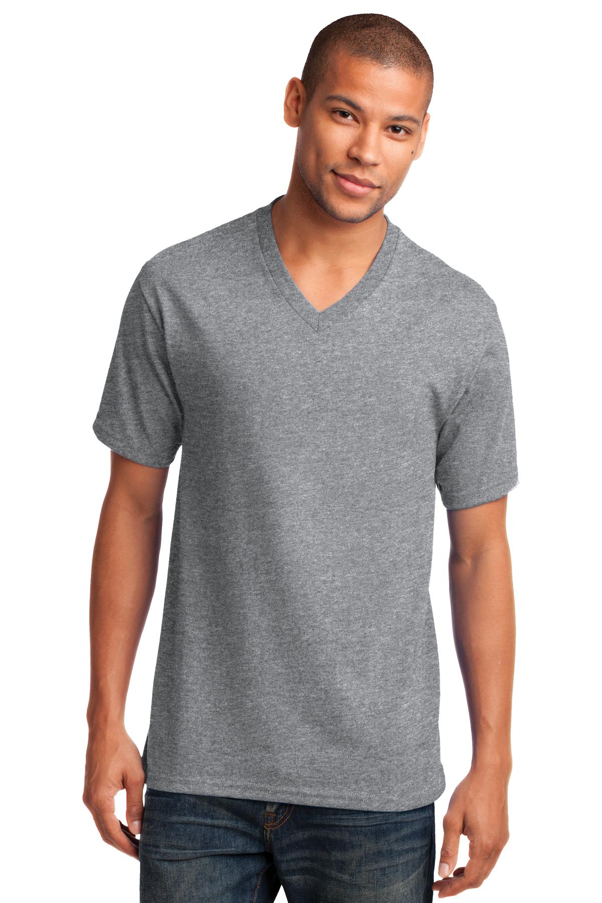 Custom Embroidered - Port & Co ™  Core Cotton V-Neck Tee. PC54V
