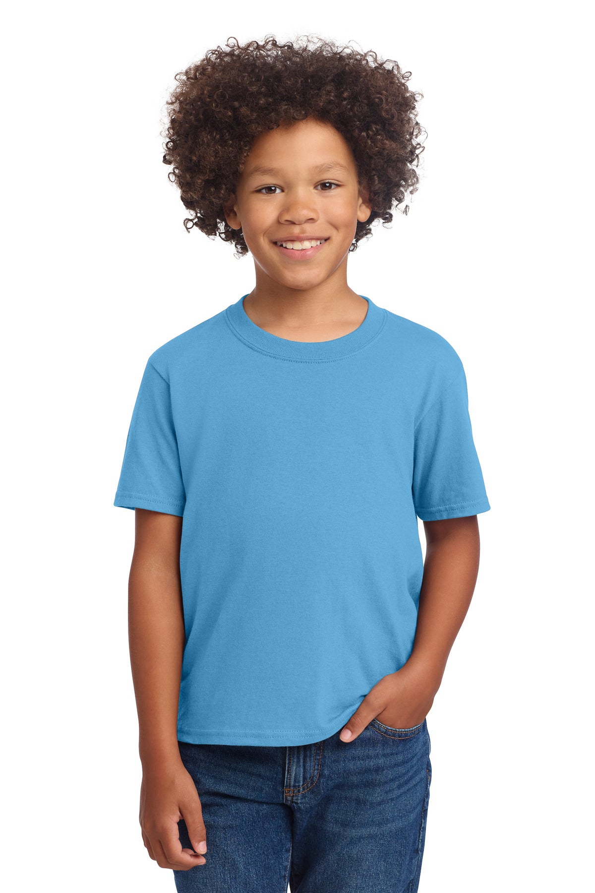Custom Embroidery or DTF Print - Port & Co ®  Youth Core Cotton DTG Tee PC54YDTG