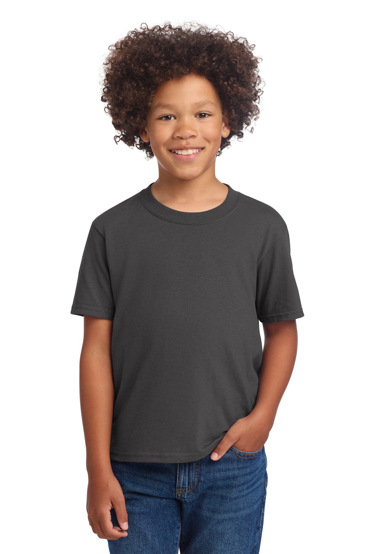 Custom Embroidery or DTF Print - Port & Co ®  Youth Core Cotton DTG Tee PC54YDTG