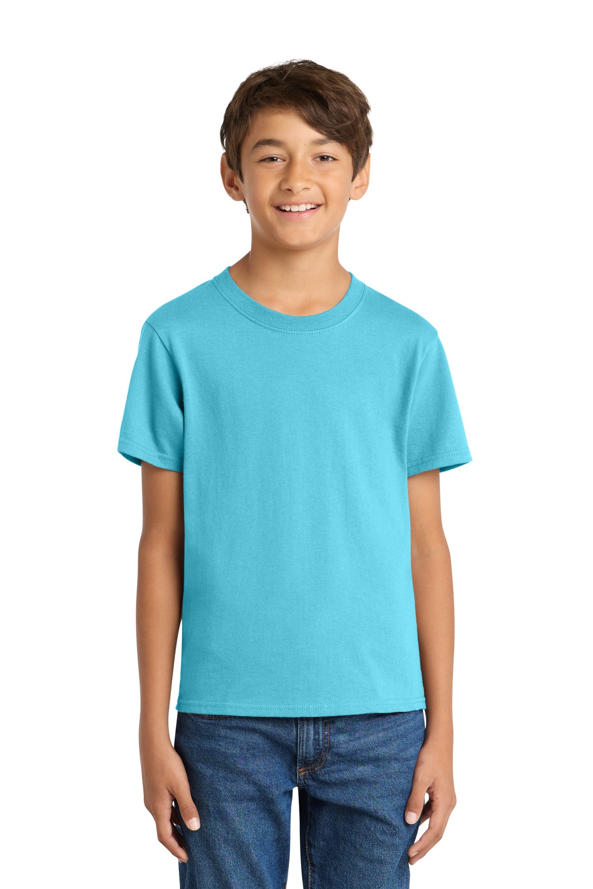 Custom Embroidery or DTF Print - Port & Co ®  Youth Core Cotton Tee. PC54Y