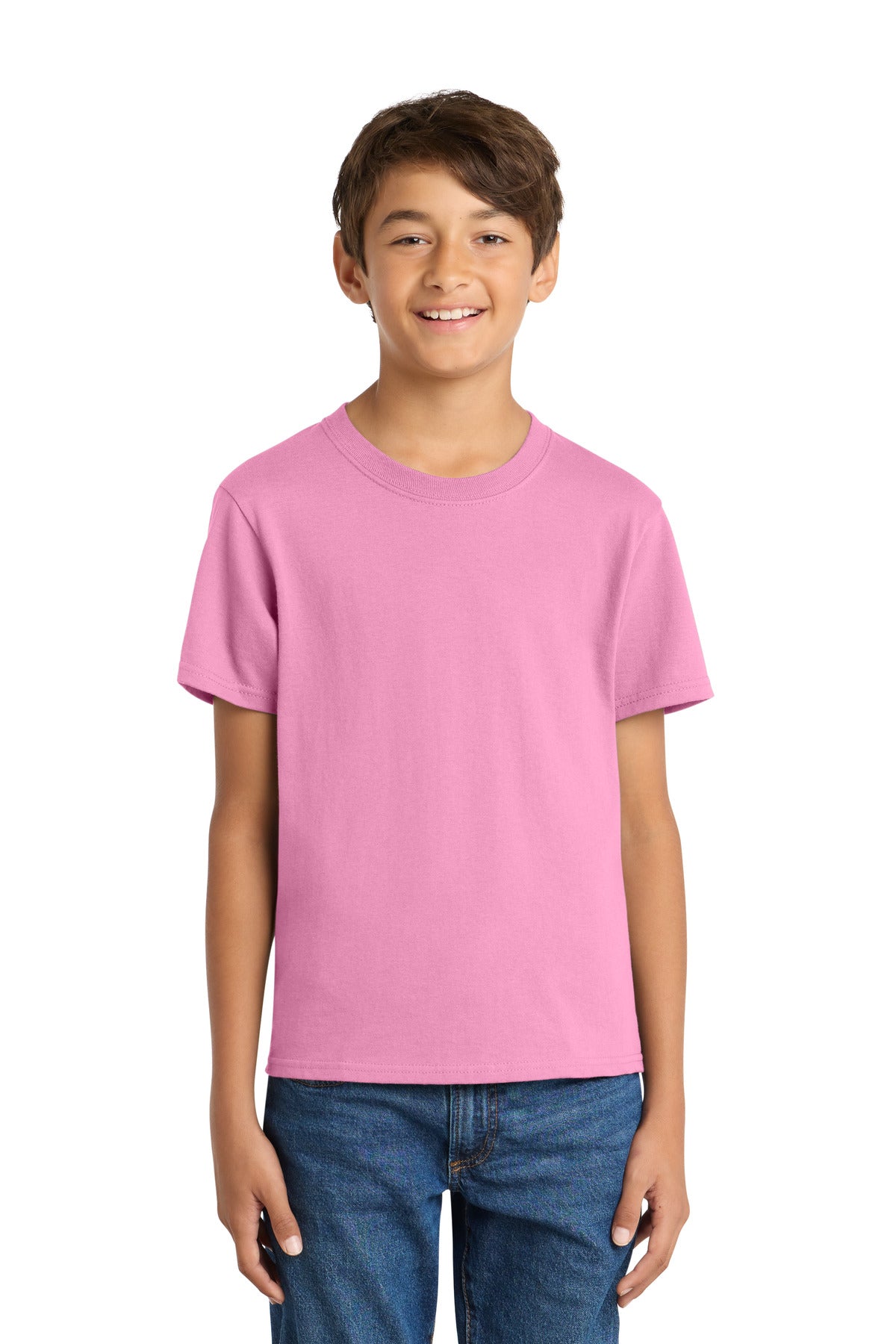 Custom Embroidered or DTF Printed - Port & Co™ Youth Core Cotton Tee. PC54Y