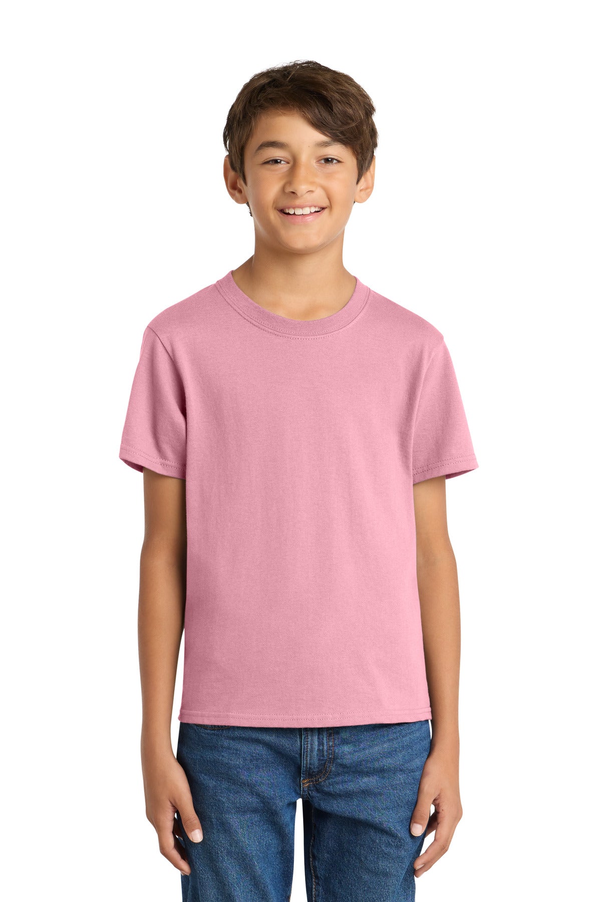 Custom Embroidery or DTF Print - Port & Co ®  Youth Core Cotton Tee. PC54Y
