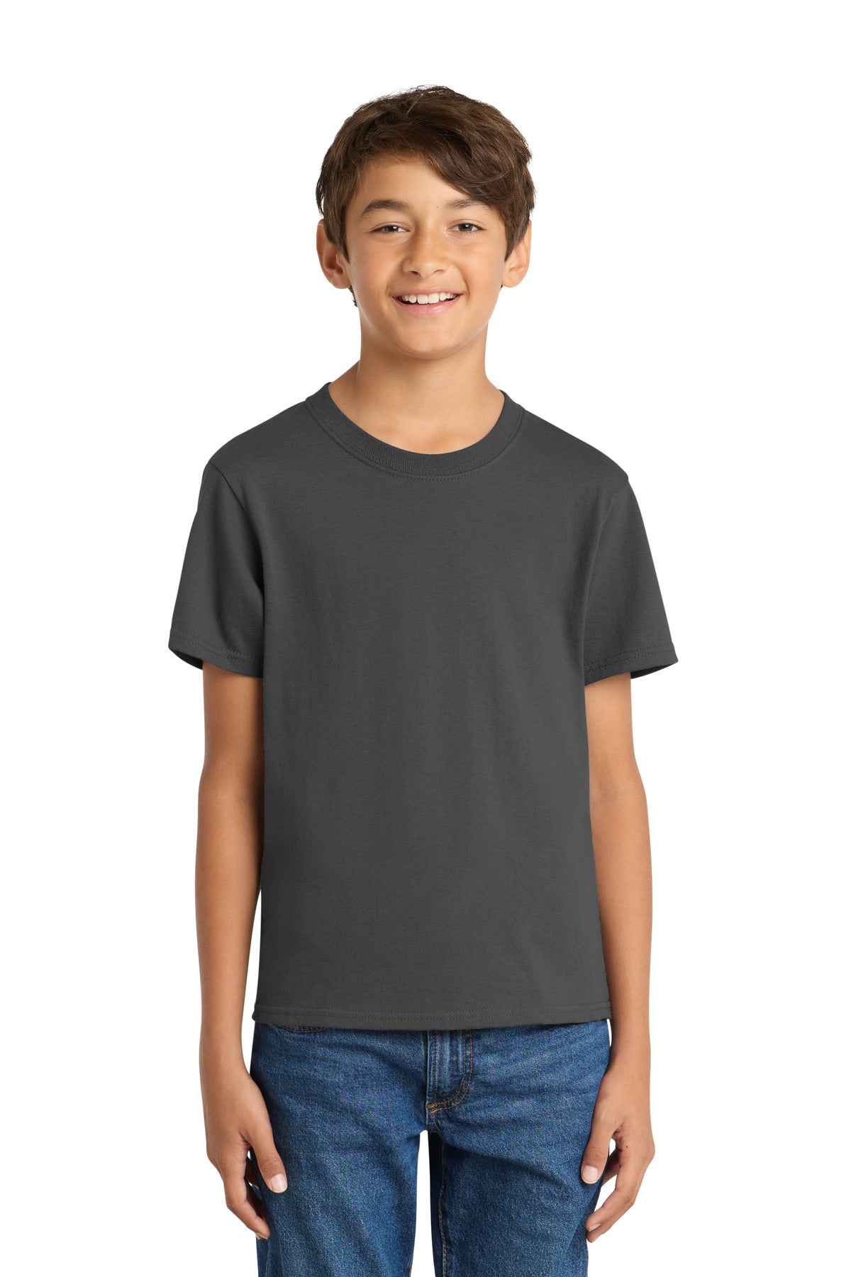 Custom Embroidered or DTF Printed - Port & Co™ Youth Core Cotton Tee. PC54Y