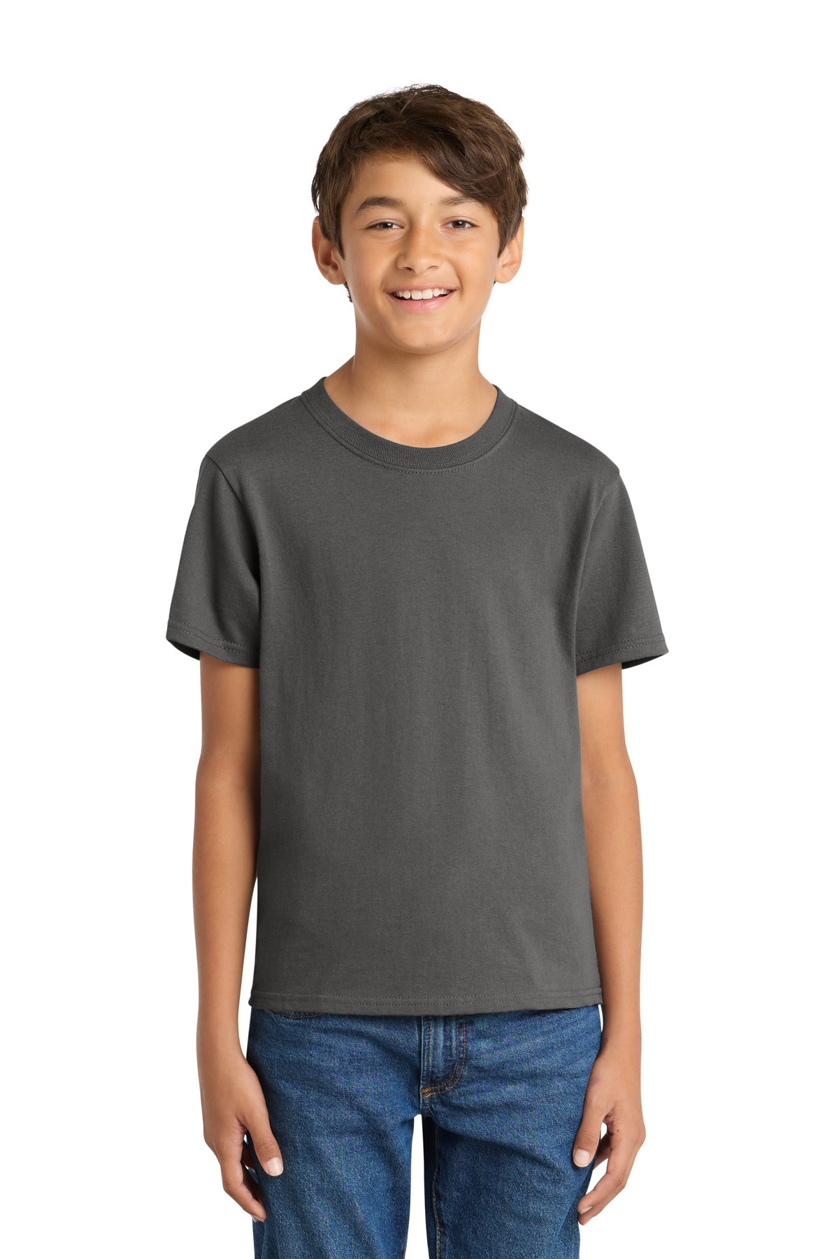 Custom Embroidery or DTF Print - Port & Co ®  Youth Core Cotton Tee. PC54Y