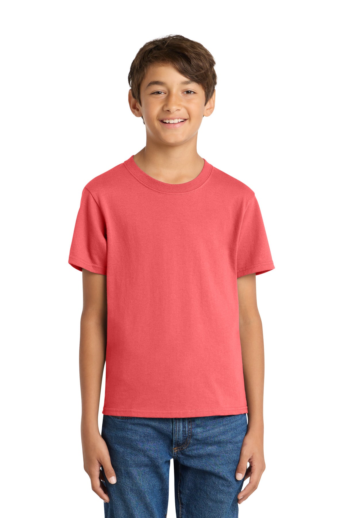 Custom Embroidery or DTF Print - Port & Co ®  Youth Core Cotton Tee. PC54Y