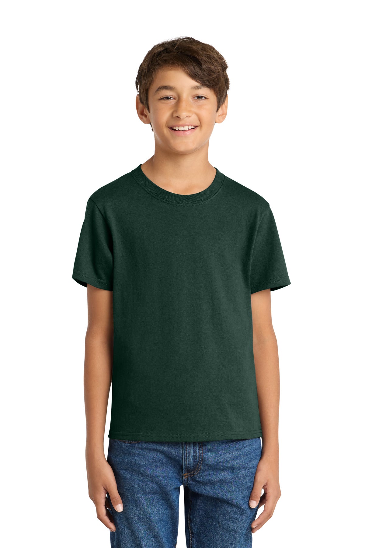 Custom Embroidery or DTF Print - Port & Co ®  Youth Core Cotton Tee. PC54Y
