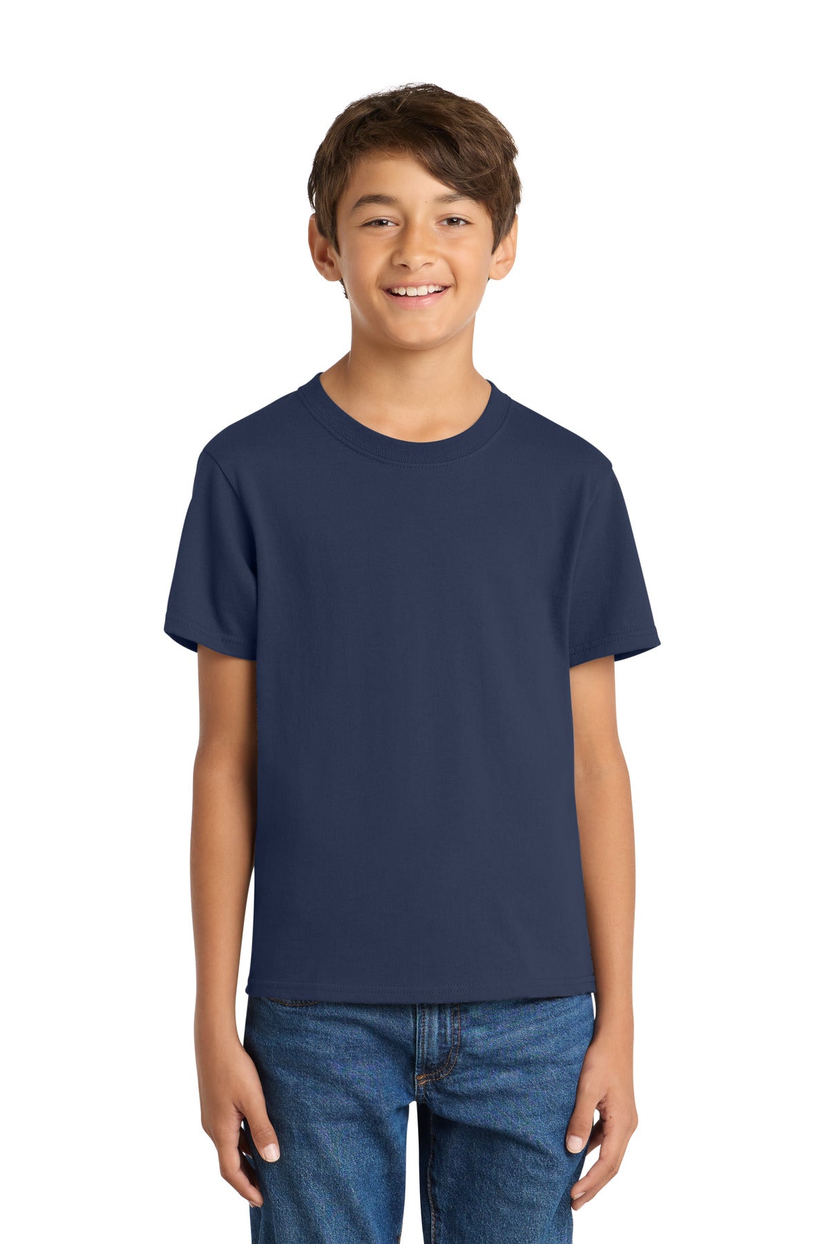 Custom Embroidered or DTF Printed - Port & Co™ Youth Core Cotton Tee. PC54Y