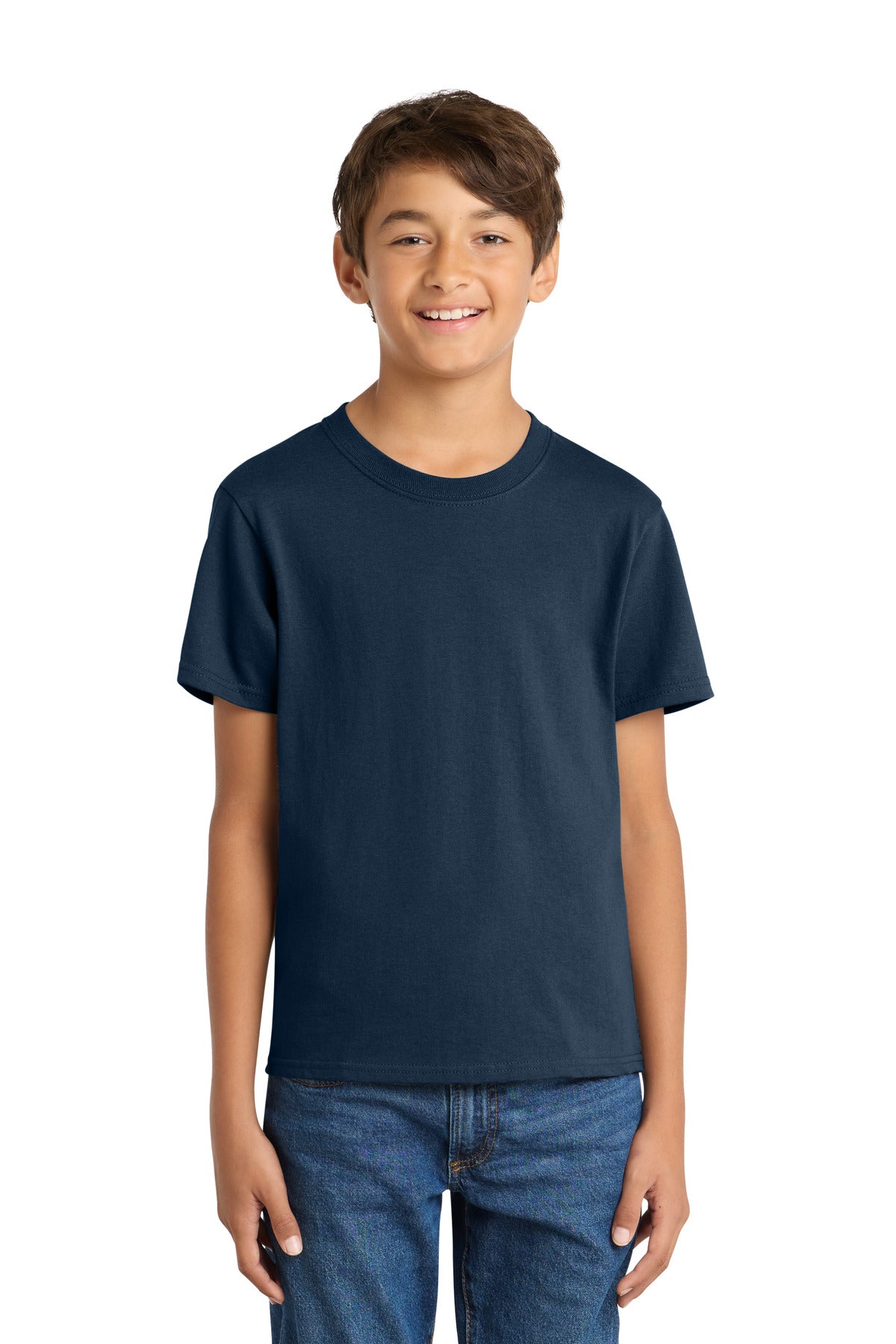 Custom Embroidery or DTF Print - Port & Co ®  Youth Core Cotton Tee. PC54Y