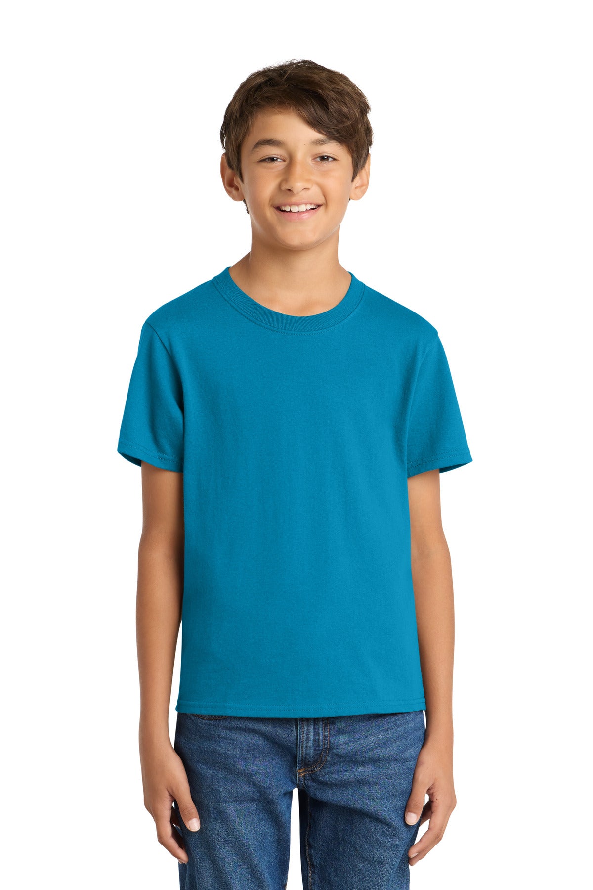 Custom Embroidered or DTF Printed - Port & Co™ Youth Core Cotton Tee. PC54Y