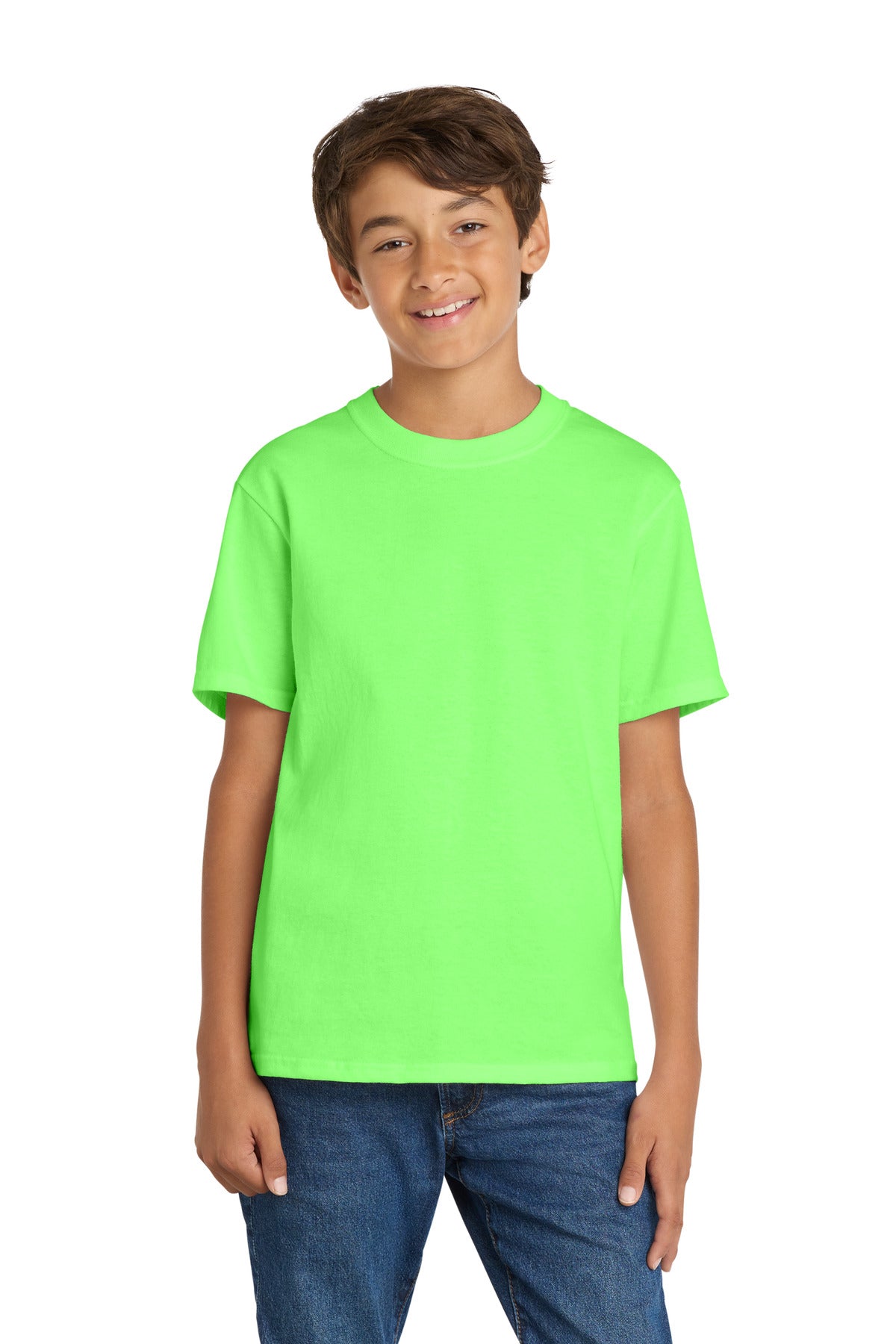 Custom Embroidery or DTF Print - Port & Co ®  Youth Core Cotton Tee. PC54Y