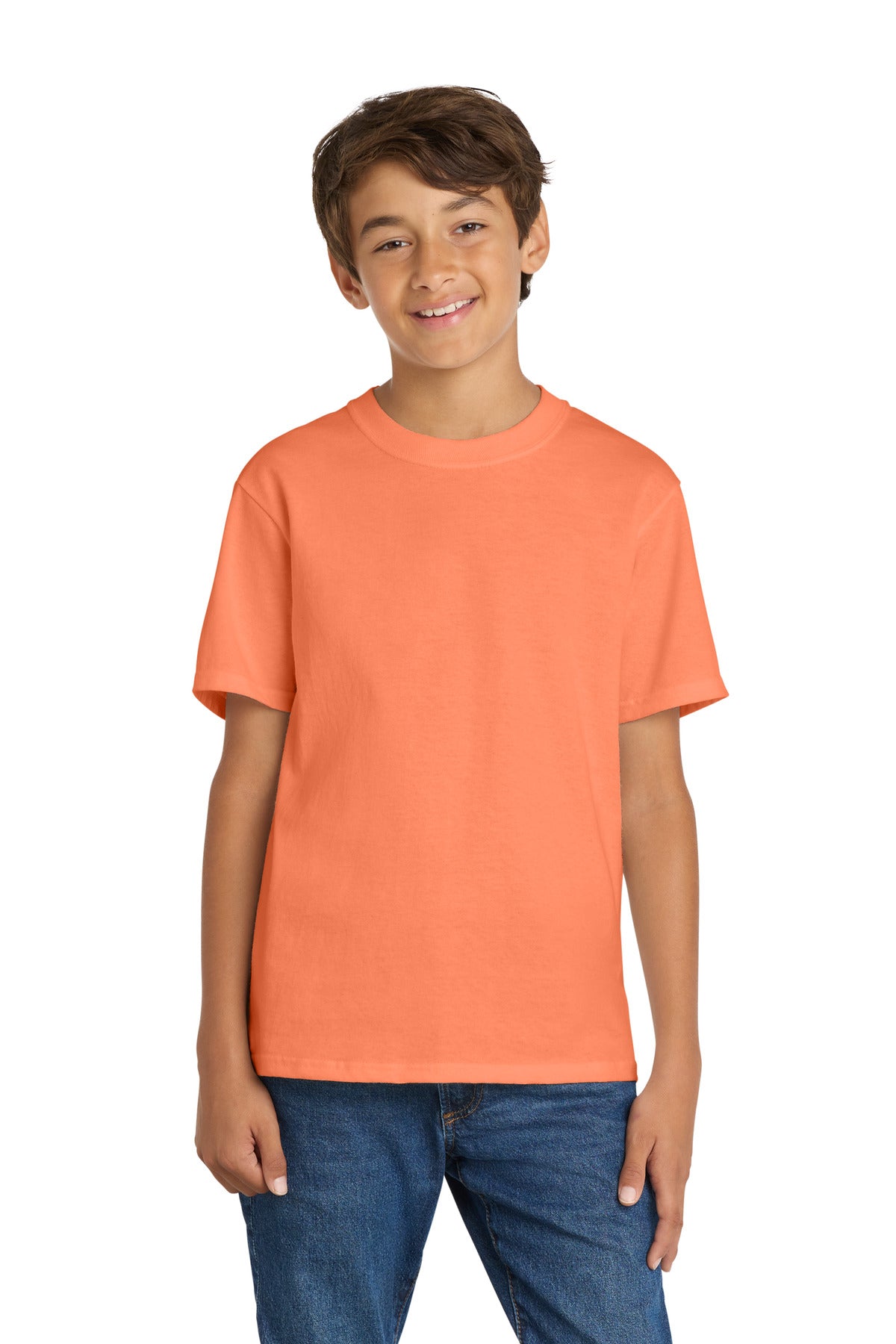 Custom Embroidered or DTF Printed - Port & Co™ Youth Core Cotton Tee. PC54Y