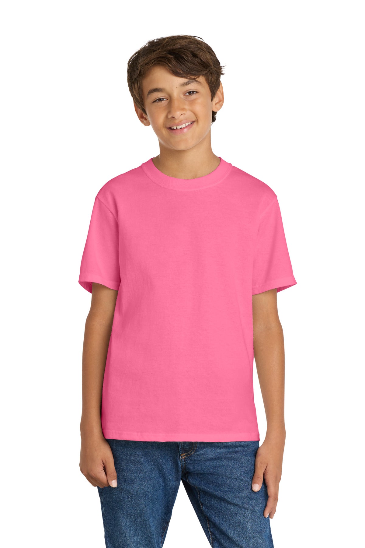 Custom Embroidered or DTF Printed - Port & Co™ Youth Core Cotton Tee. PC54Y
