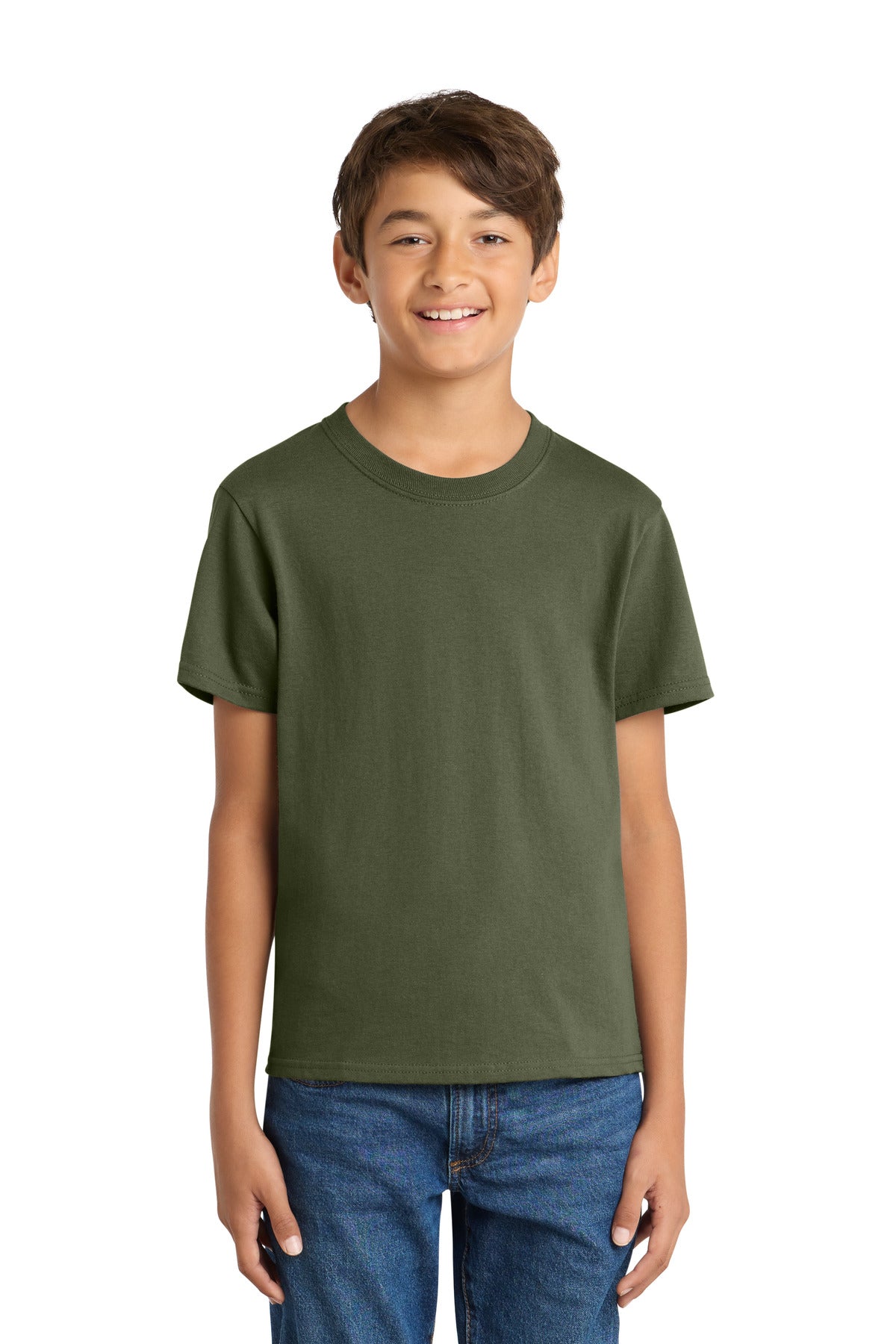 Custom Embroidery or DTF Print - Port & Co ®  Youth Core Cotton Tee. PC54Y