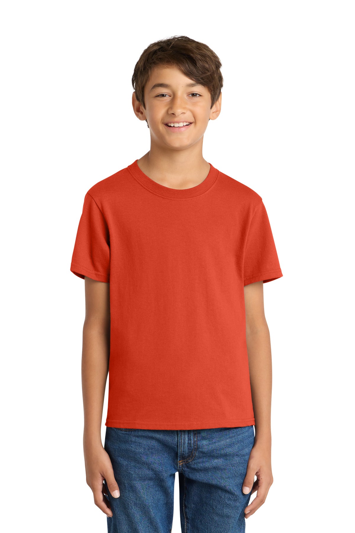 Custom Embroidered or DTF Printed - Port & Co™ Youth Core Cotton Tee. PC54Y