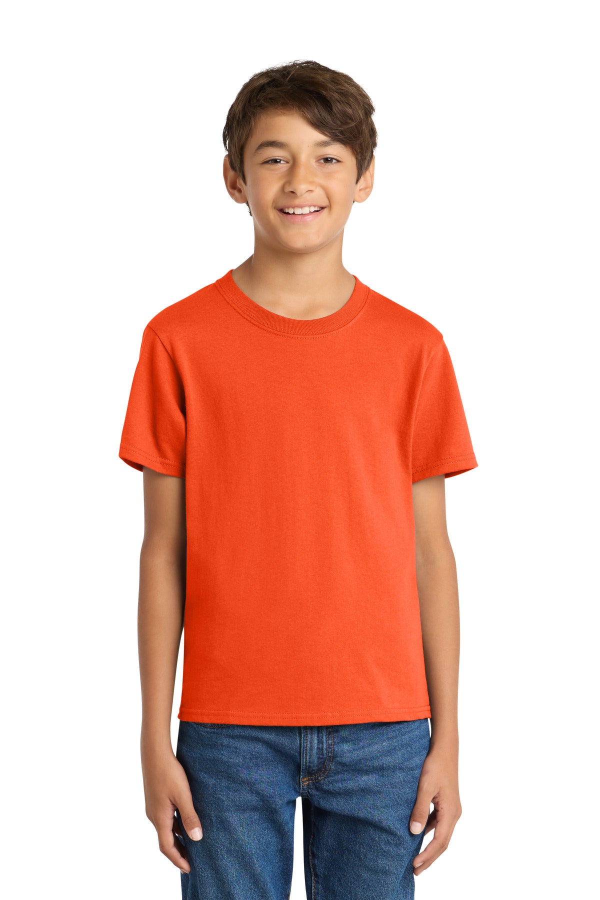 Custom Embroidery or DTF Print - Port & Co ®  Youth Core Cotton Tee. PC54Y