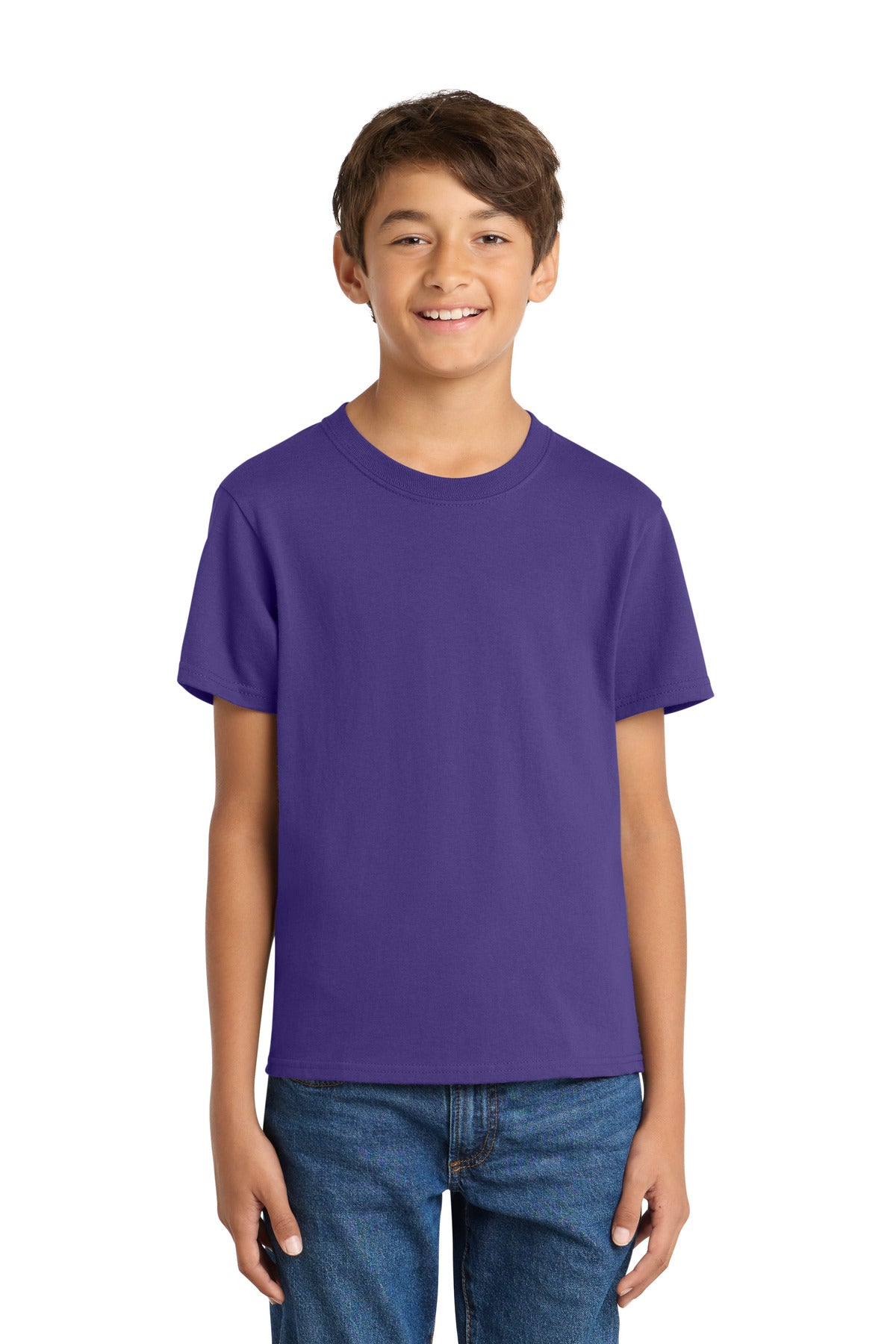 Custom Embroidered or DTF Printed - Port & Co™ Youth Core Cotton Tee. PC54Y