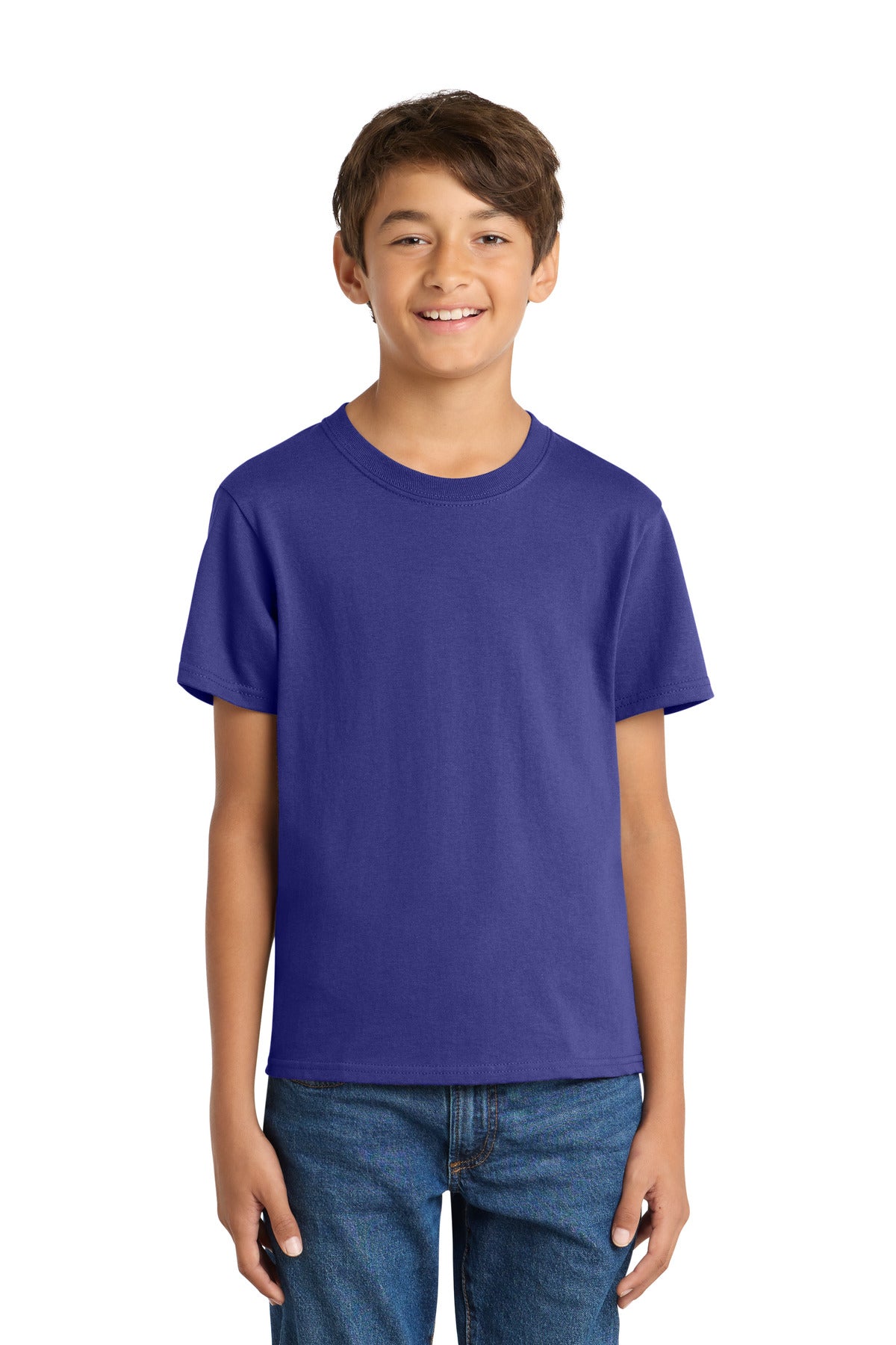 Custom Embroidery or DTF Print - Port & Co ®  Youth Core Cotton Tee. PC54Y