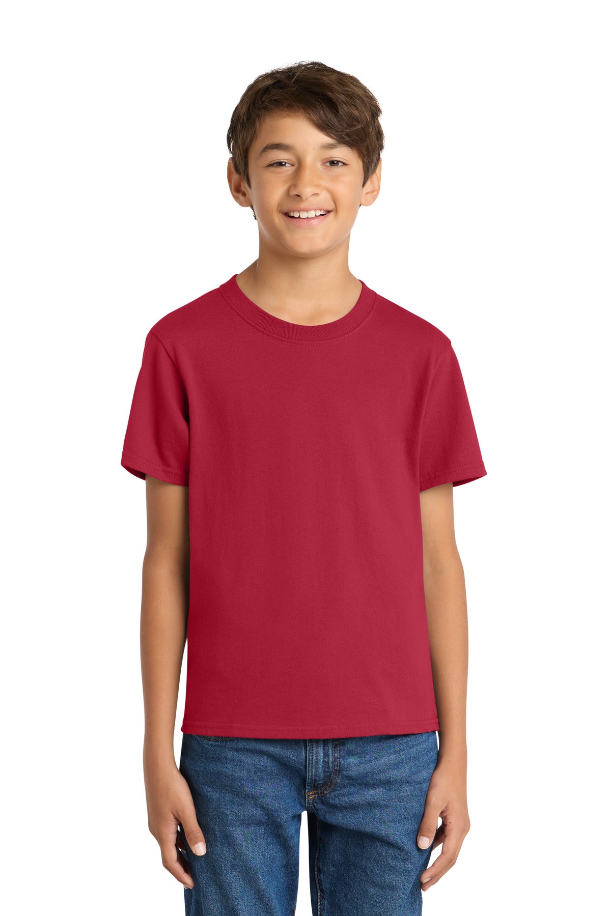 Custom Embroidered or DTF Printed - Port & Co™ Youth Core Cotton Tee. PC54Y