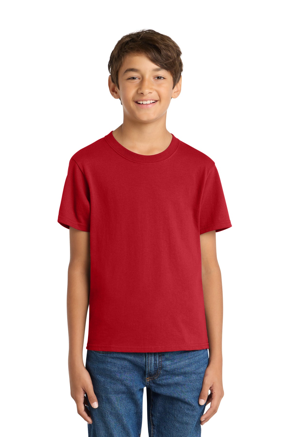 Custom Embroidery or DTF Print - Port & Co ®  Youth Core Cotton Tee. PC54Y