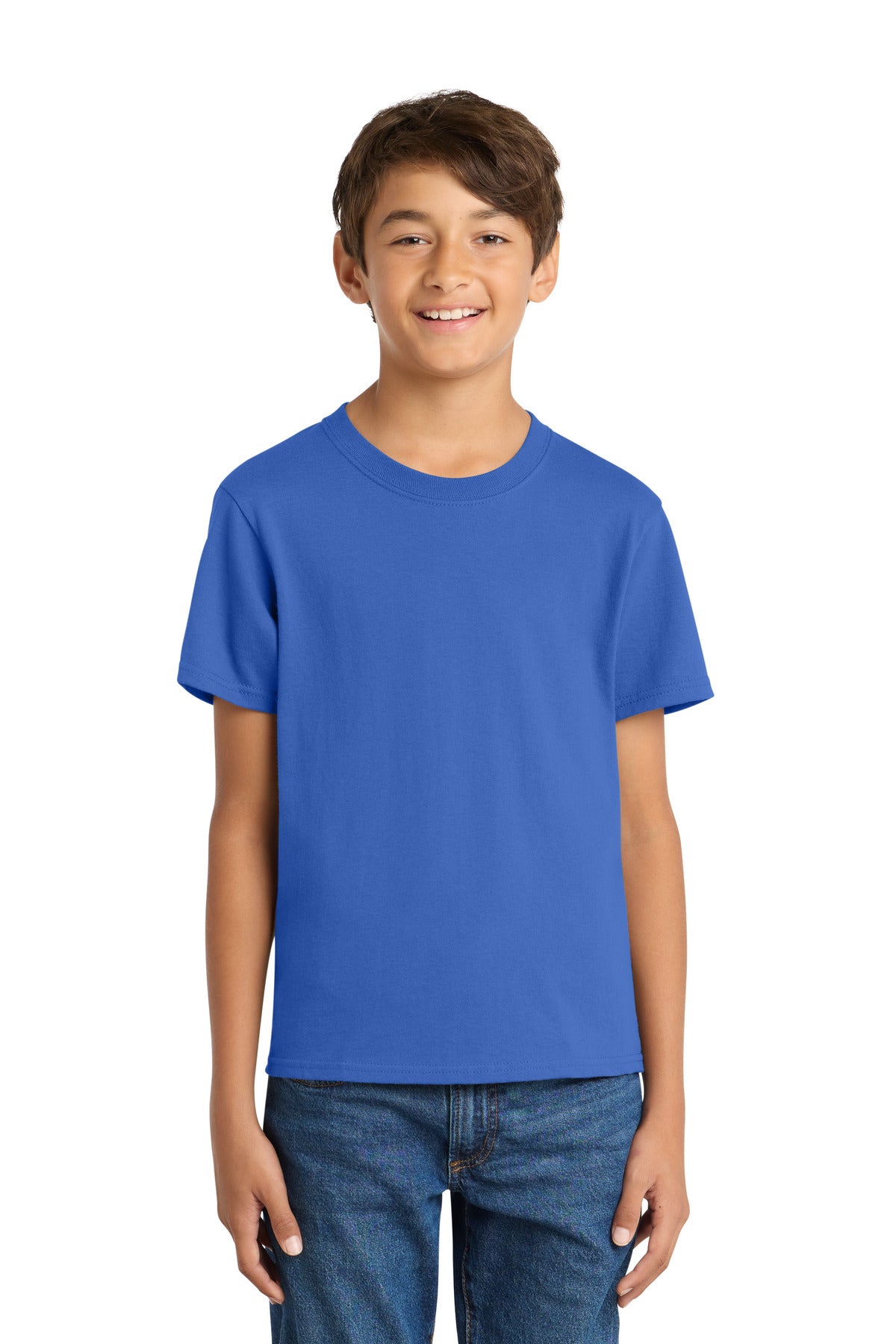 Custom Embroidered or DTF Printed - Port & Co™ Youth Core Cotton Tee. PC54Y