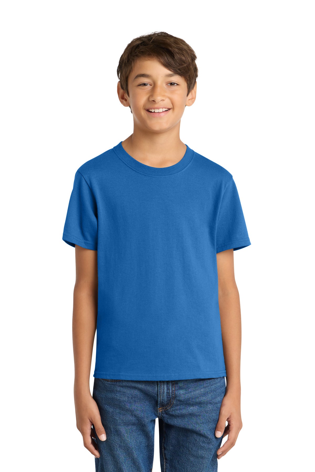Custom Embroidery or DTF Print - Port & Co ®  Youth Core Cotton Tee. PC54Y