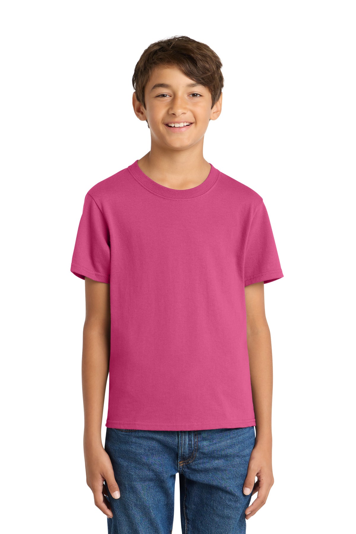 Custom Embroidered or DTF Printed - Port & Co™ Youth Core Cotton Tee. PC54Y