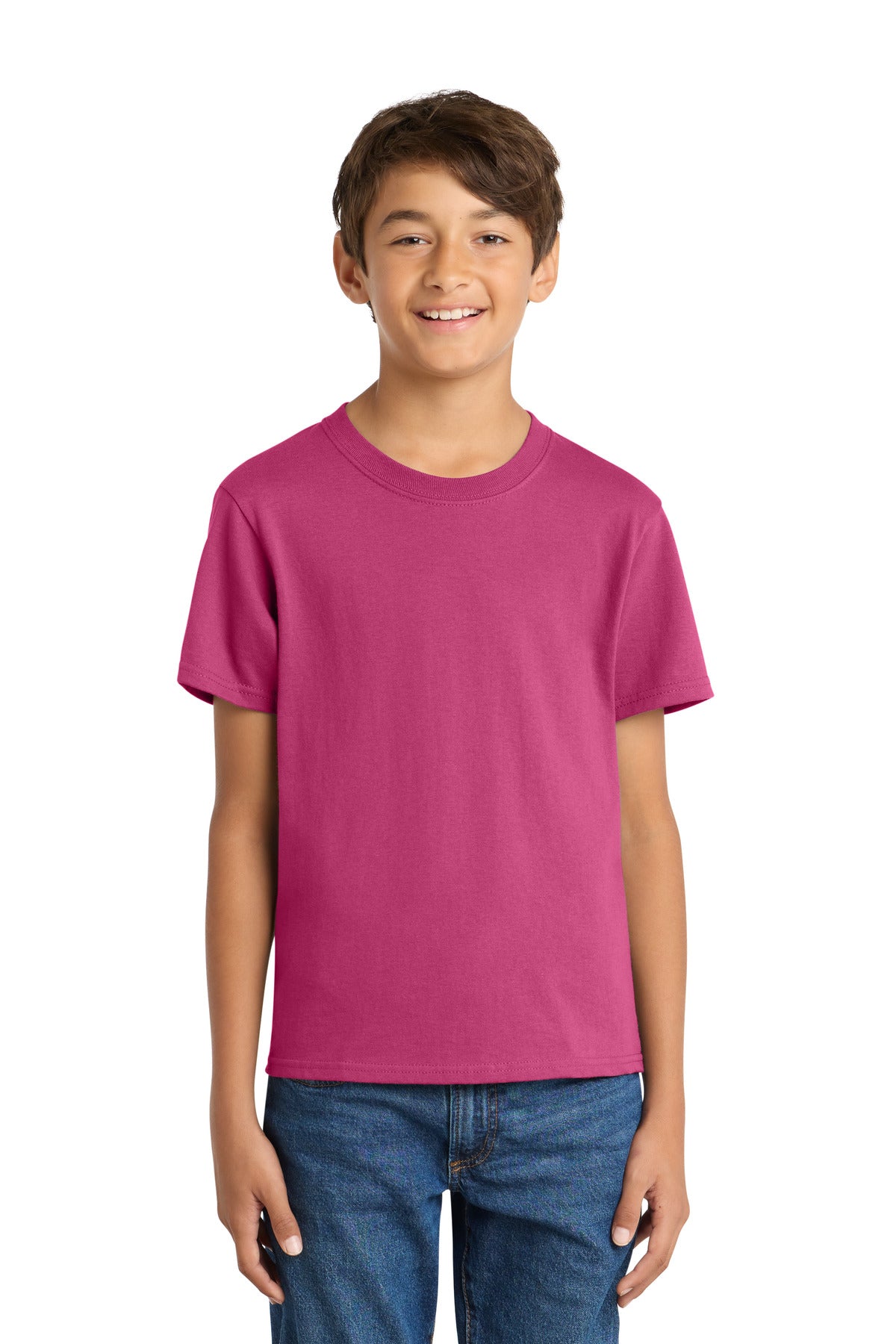 Custom Embroidery or DTF Print - Port & Co ®  Youth Core Cotton Tee. PC54Y