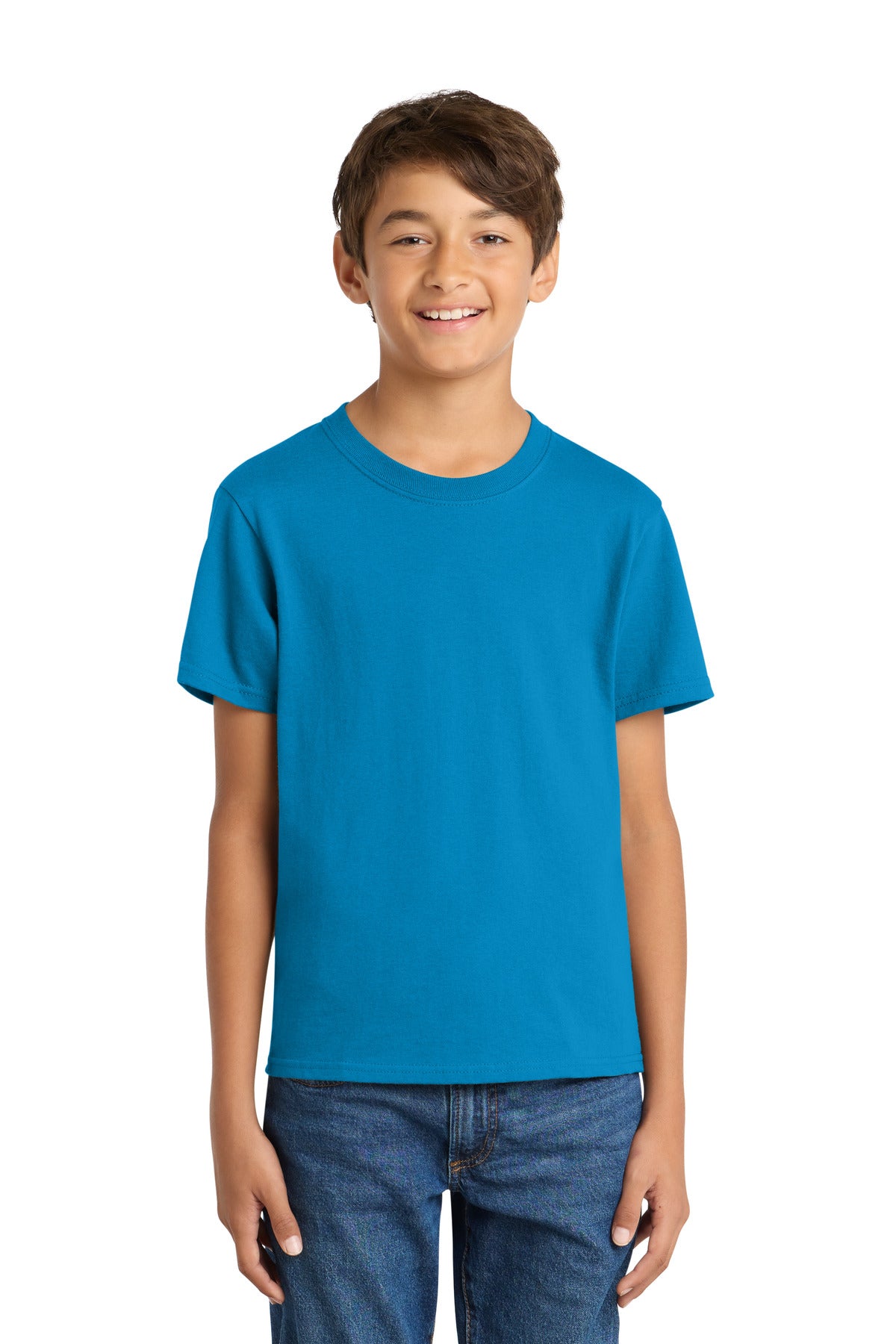 Custom Embroidered or DTF Printed - Port & Co™ Youth Core Cotton Tee. PC54Y