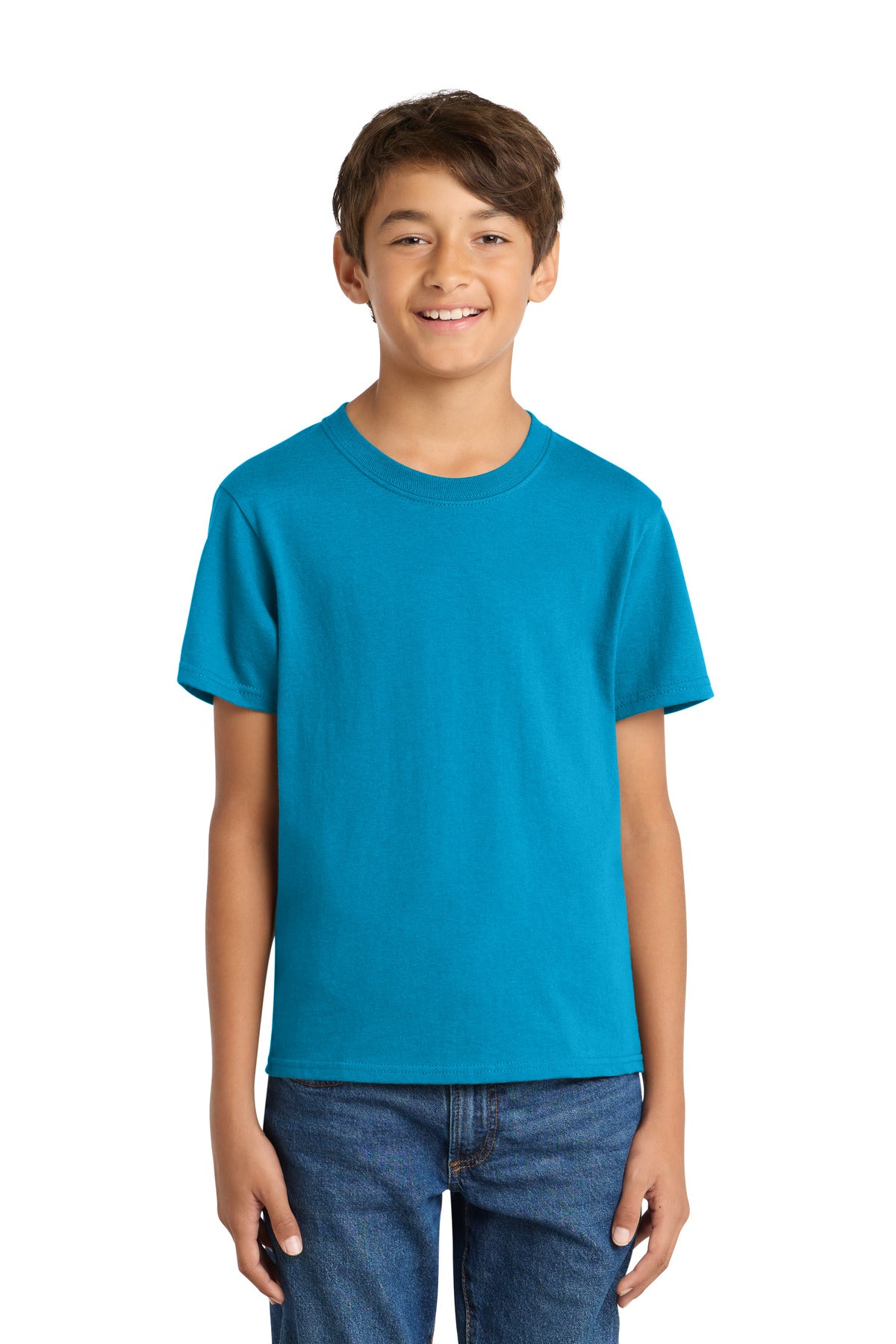 Custom Embroidery or DTF Print - Port & Co ®  Youth Core Cotton Tee. PC54Y