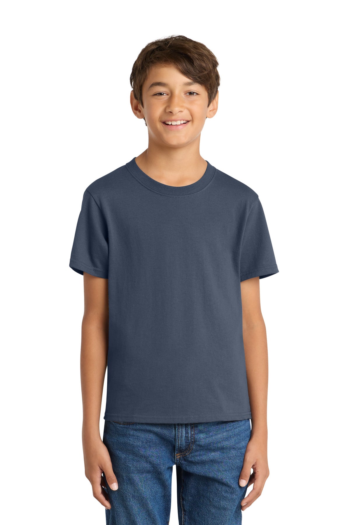Custom Embroidered or DTF Printed - Port & Co™ Youth Core Cotton Tee. PC54Y