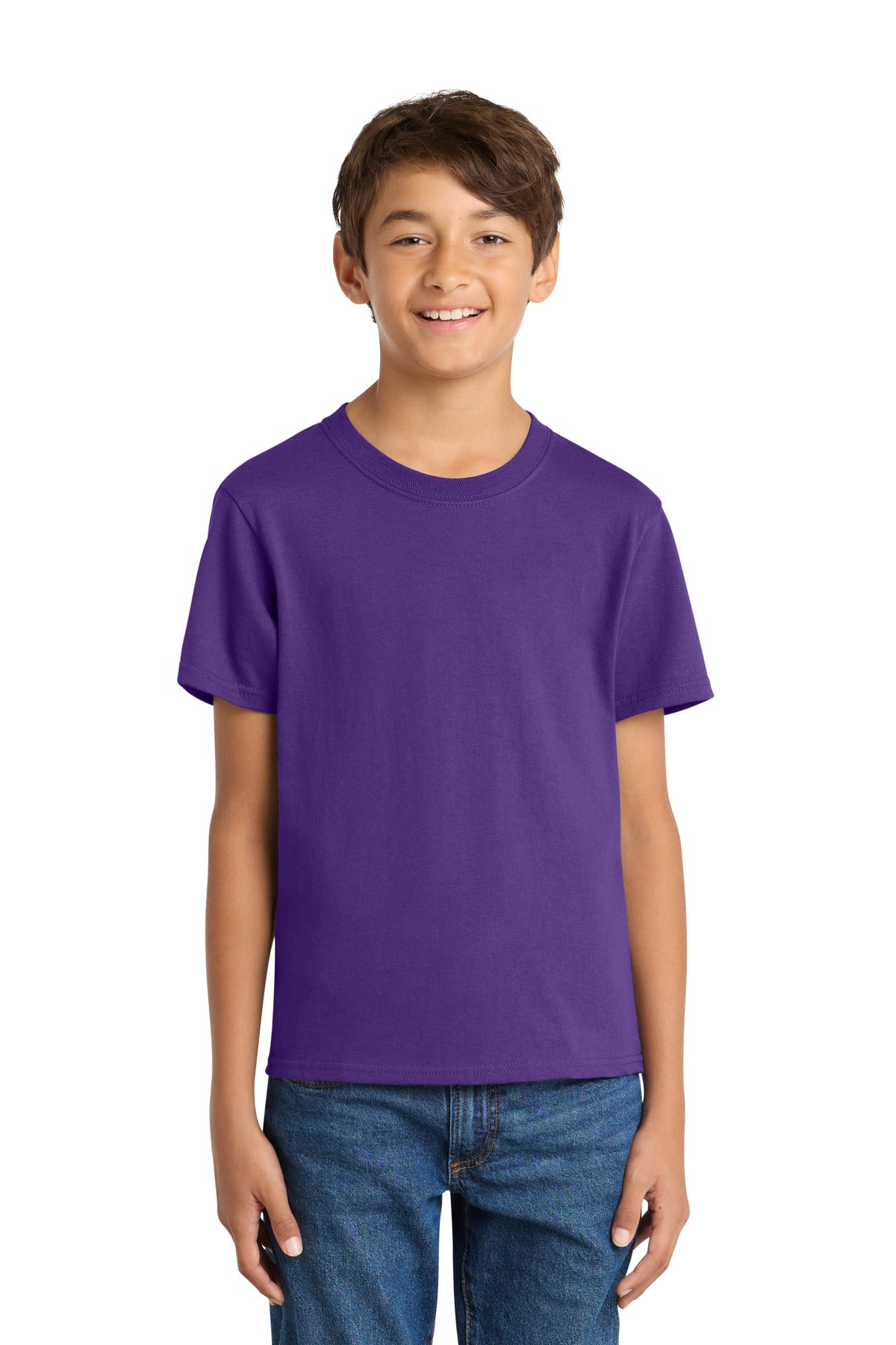 Custom Embroidered or DTF Printed - Port & Co™ Youth Core Cotton Tee. PC54Y